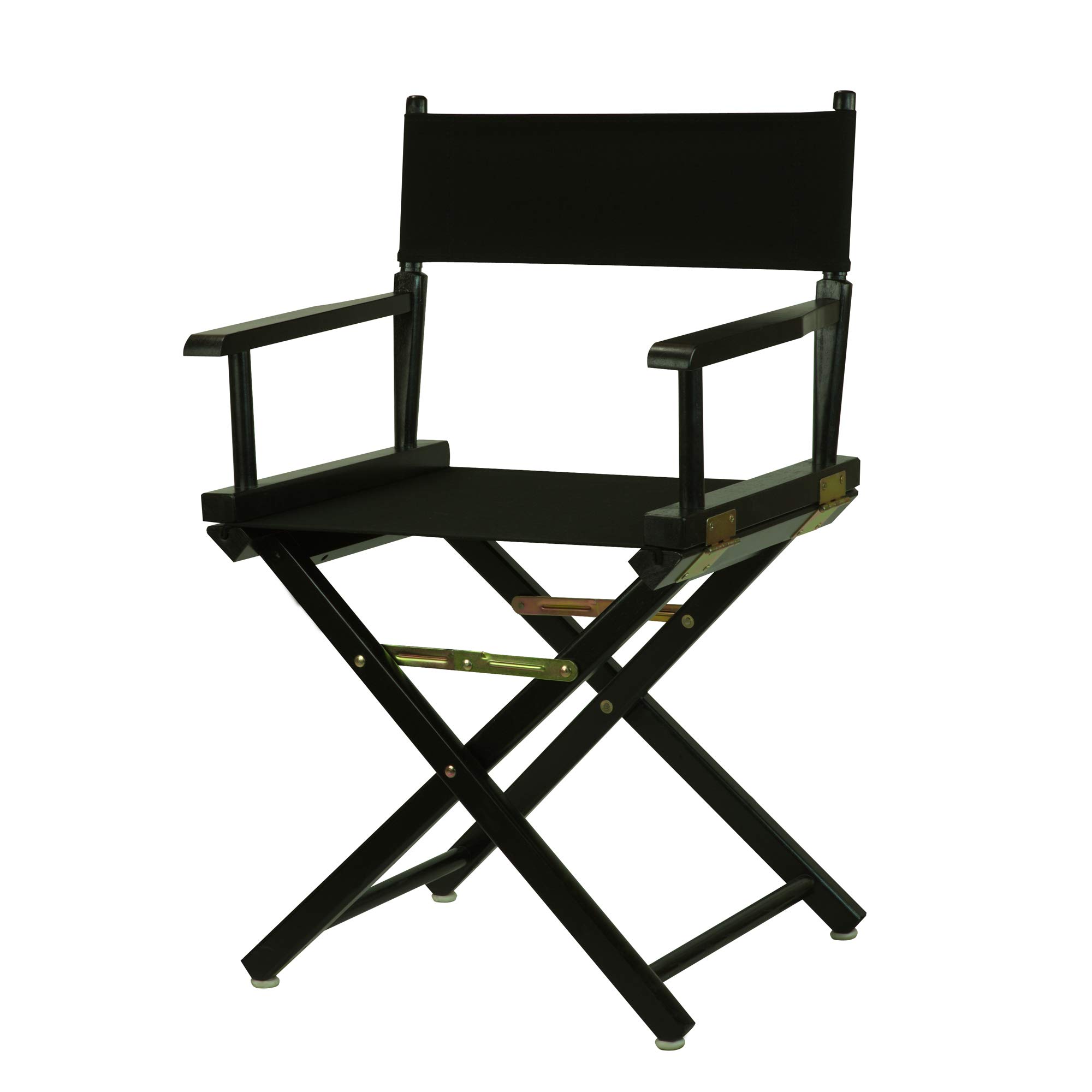 18 Inch Black Canvas Casual Home Frame Classic Height Director's Chair - Perfect for Outdoor Patio, Backyard, Picnic, and Camping