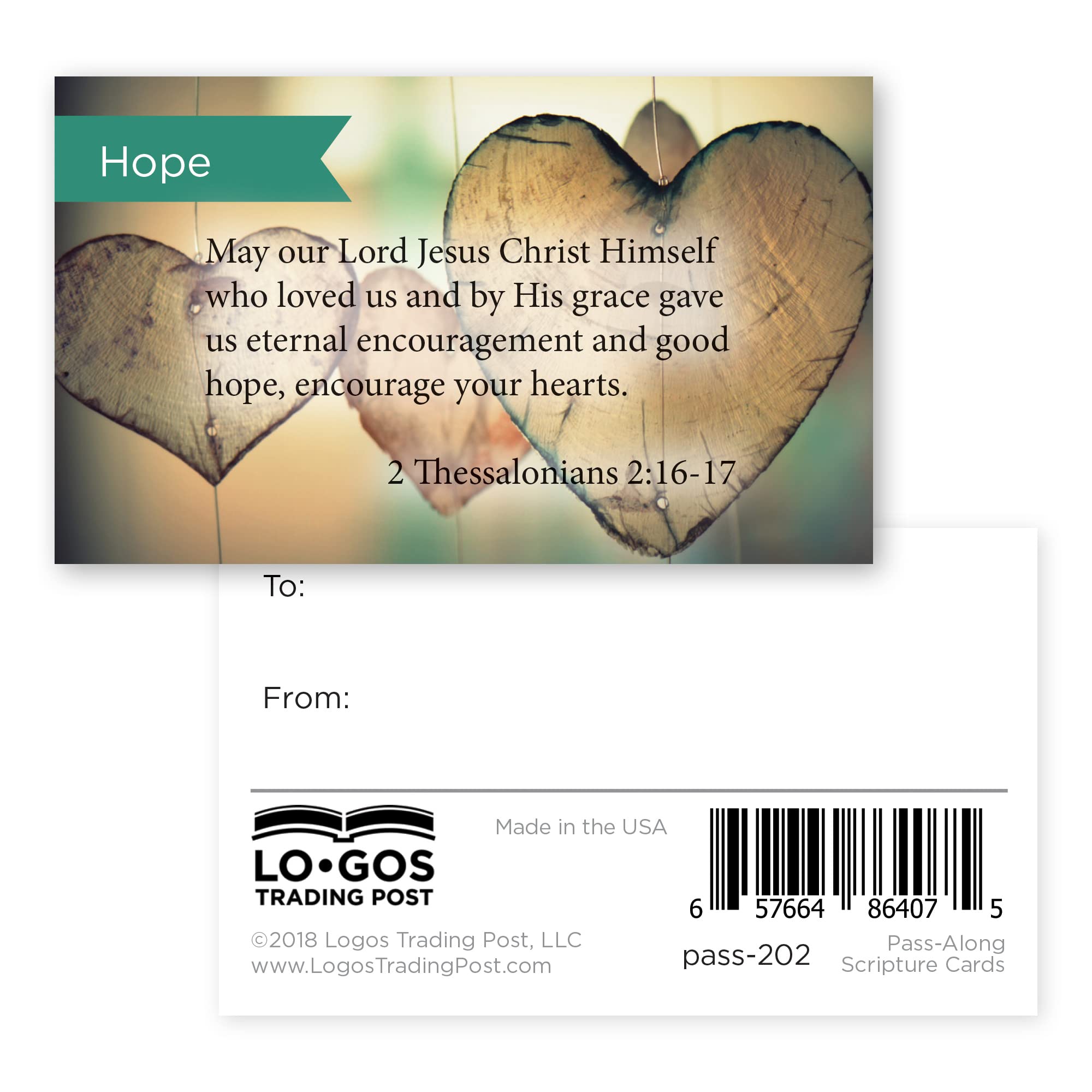 Inspirational Bible Verse Cards - 2 Thessalonians 2:16-17, Pack of 25 for Devotion & Study | Perfect for Christian Encouragement Gifts