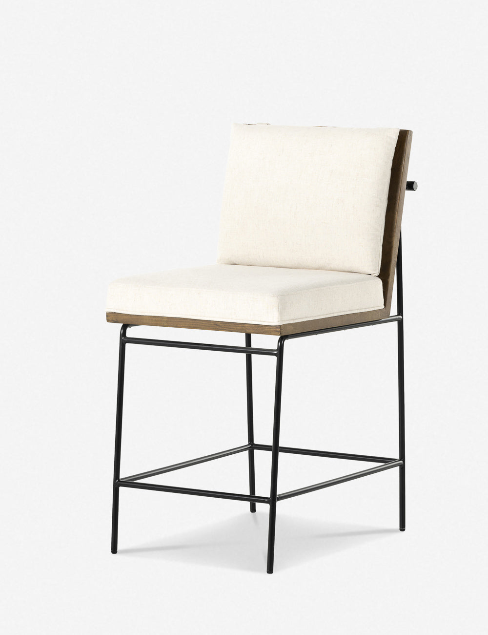 Modern Adrien Bar and Counter Stool - Adjustable Height Kitchen Island Stools for Breakfast Nook, Home Bar & Dining Room - Comfortable PU Leather Seat with Metal Base