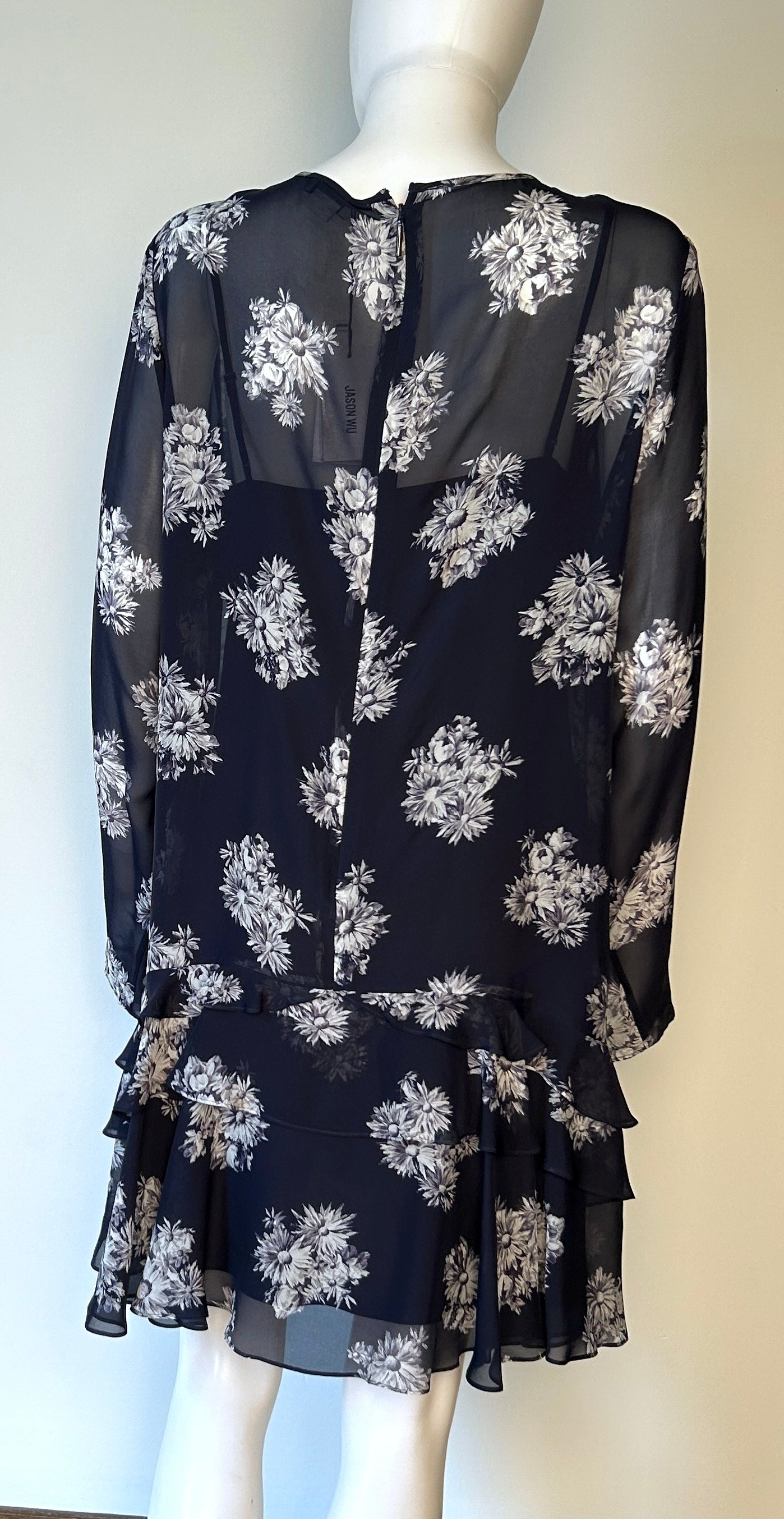Jason Wu Ruffle Detail Mini Dress Size 12 NWT - Elegant Cocktail Party & Wedding Guest Outfit