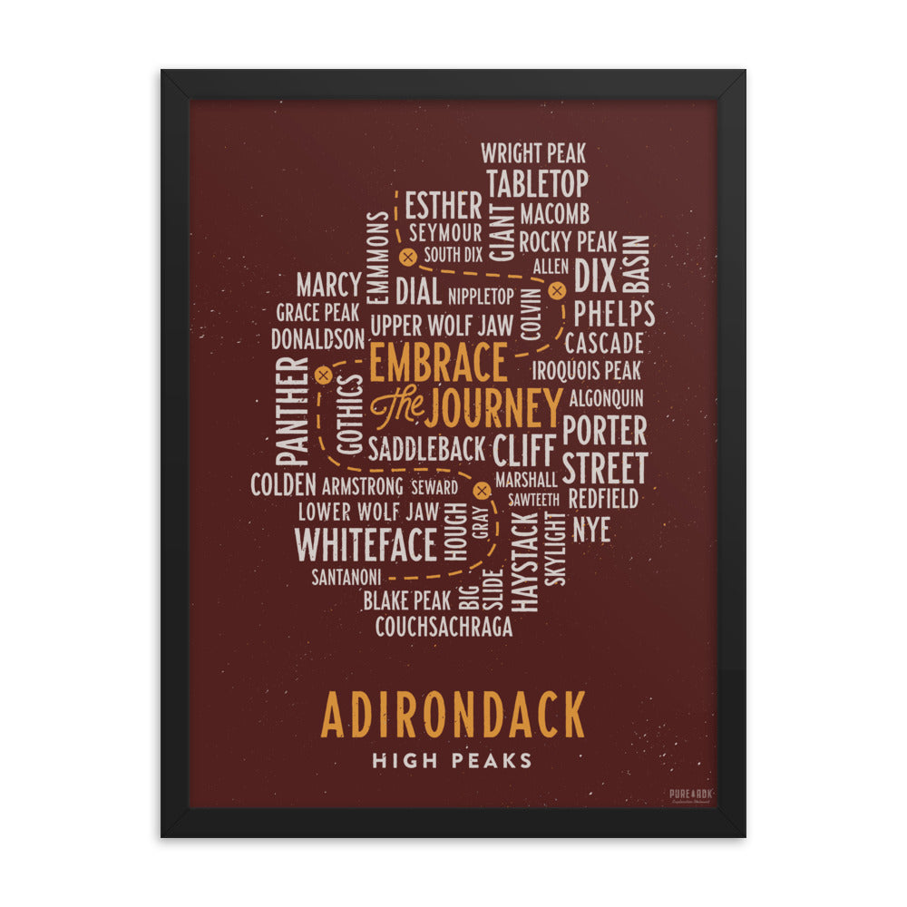 46 High Peaks Poster - Stunning Wall Art for Hiking & Outdoor Enthusiasts - Perfect for Home, Office & Cabin Decor