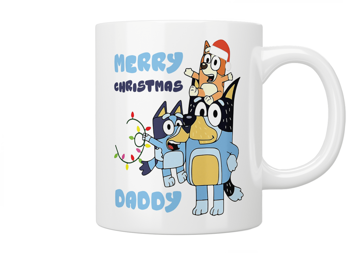 Bluey Merry Christmas Daddy Mug - Christmas Gift for Dad, Bluey Fan Mug - Perfect for Coffee, Tea & Holiday Cheer