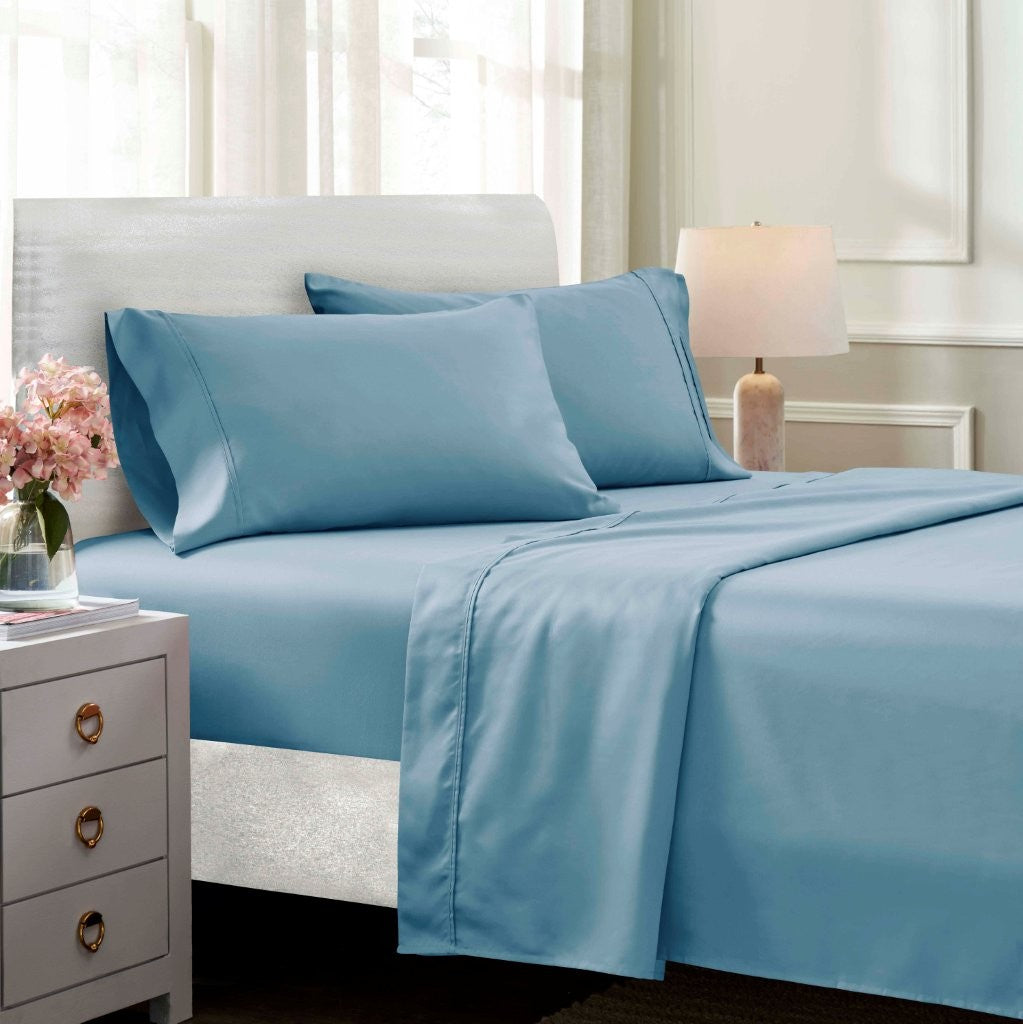 Premium 1400-1500 Thread Count Cotton Blend Deep Pocket Bed Sheet Set - Ultra Soft & Breathable for a Comfortable Sleep - Perfect for Master Bedroom, Guest Room & Dorm