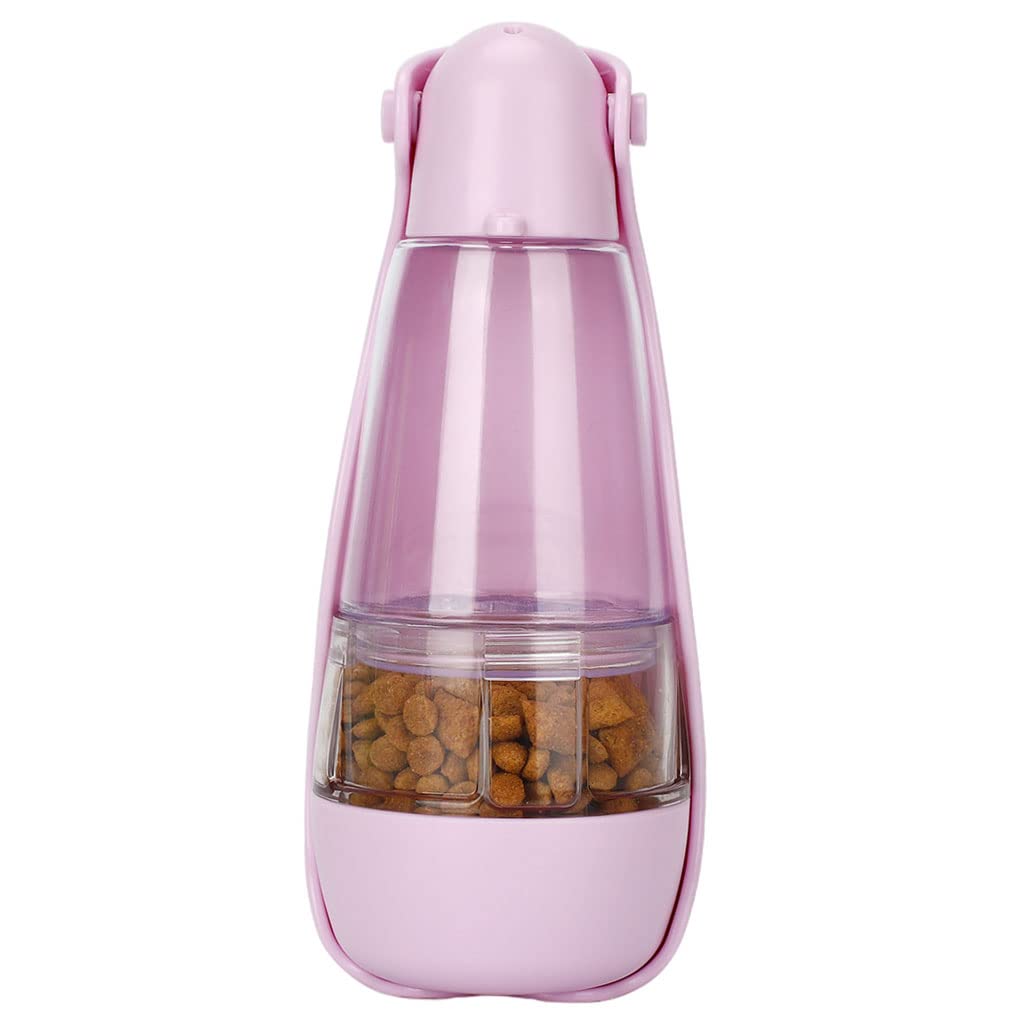 Enakshi Portable Dog Water Bottle with Tray - Leak-Proof Pet Travel Cup for Dogs & Cats - Outdoor Hiking, Walking, Camping Accessories - Pink Pet Food & Water Dispenser | Perfect for Travel, Park Visits & Daily Walks