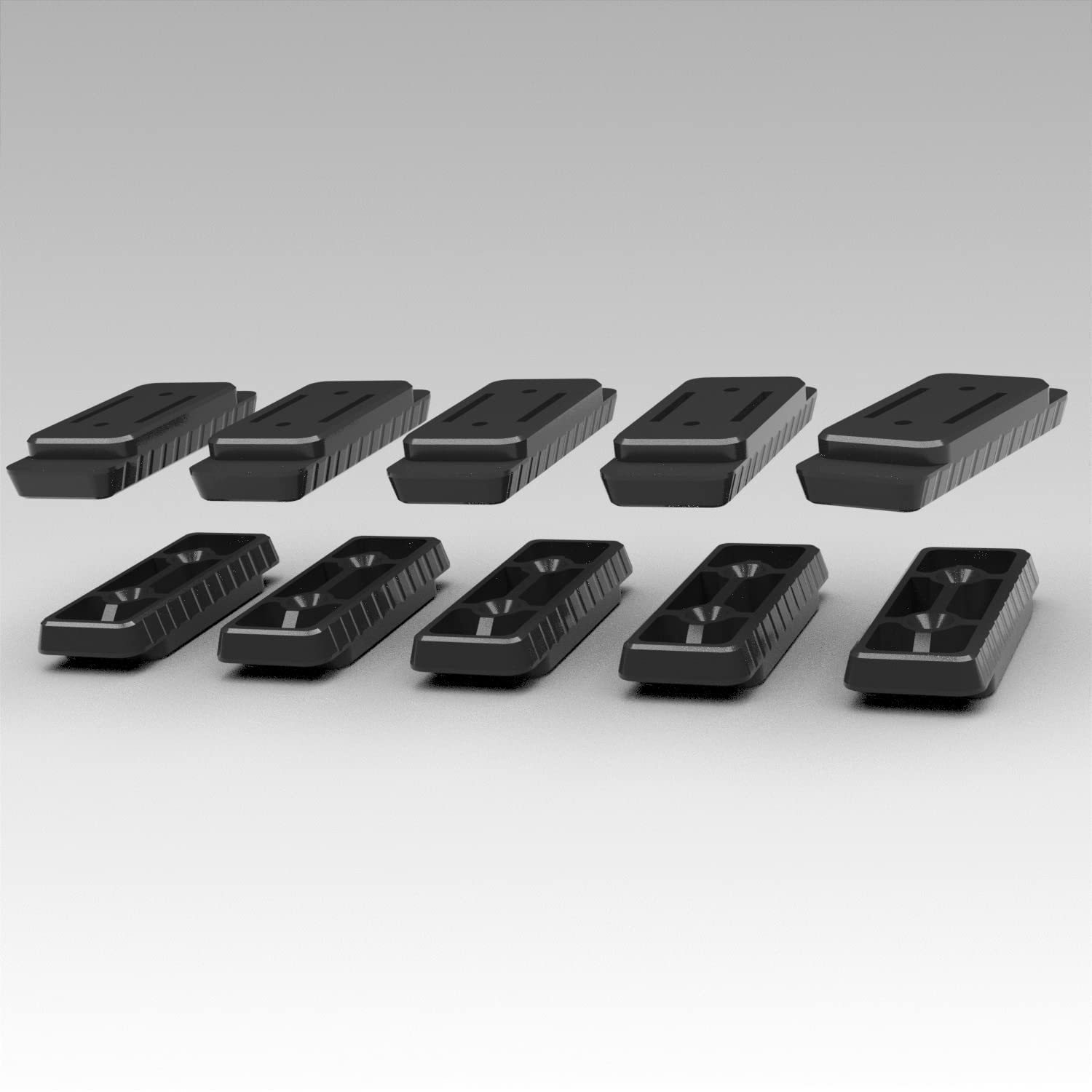 NyVoozy Milwaukee Packout Mounting Feet - 10 Pack Black Heavy Duty Tool Organizer | Compatible with Milwaukee Packout System | Workshop, Garage & Job Site Storage Solution