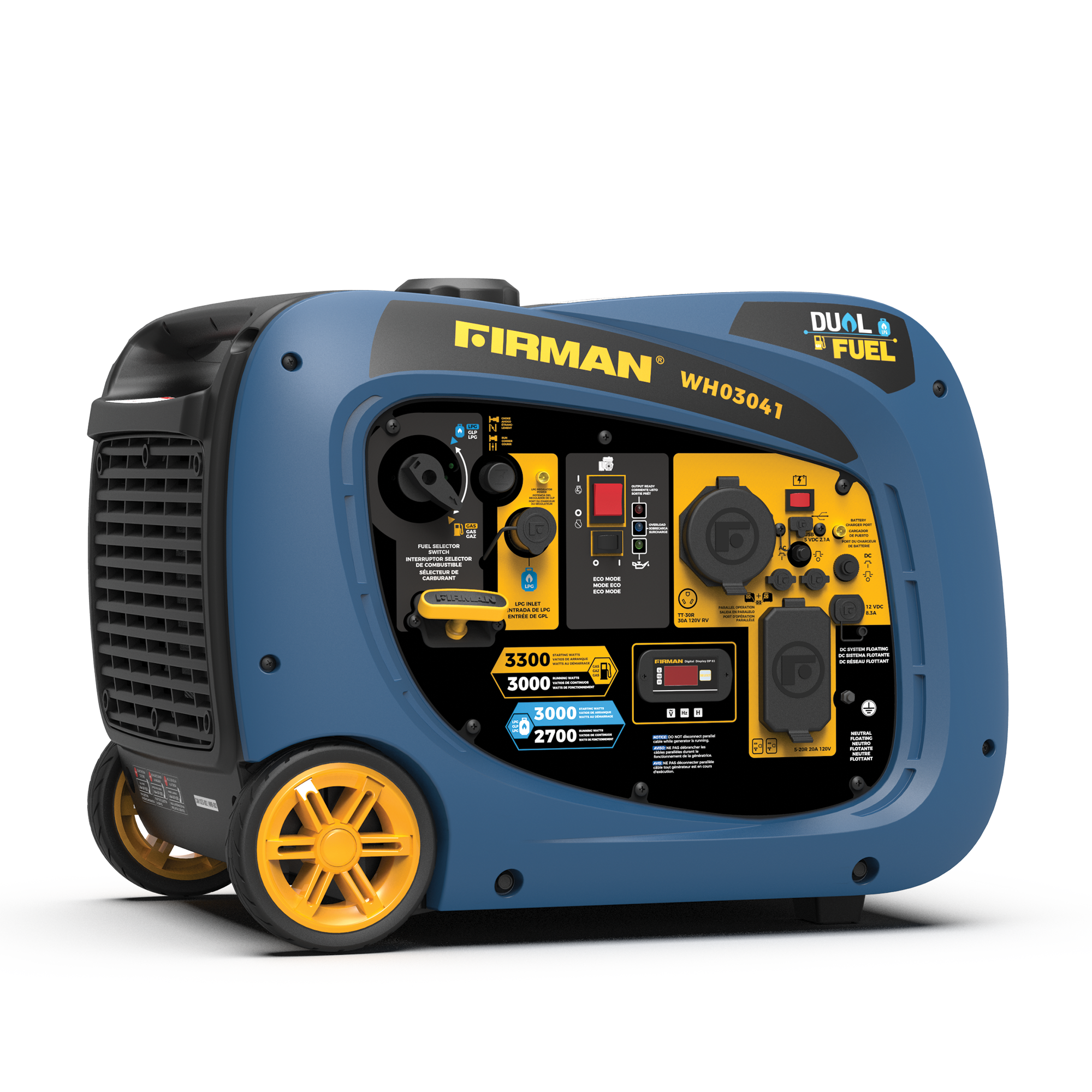 3300W Dual Fuel Inverter Generator - Portable & Quiet Power Solution for Camping, RV, Home Backup & Outdoor Activities