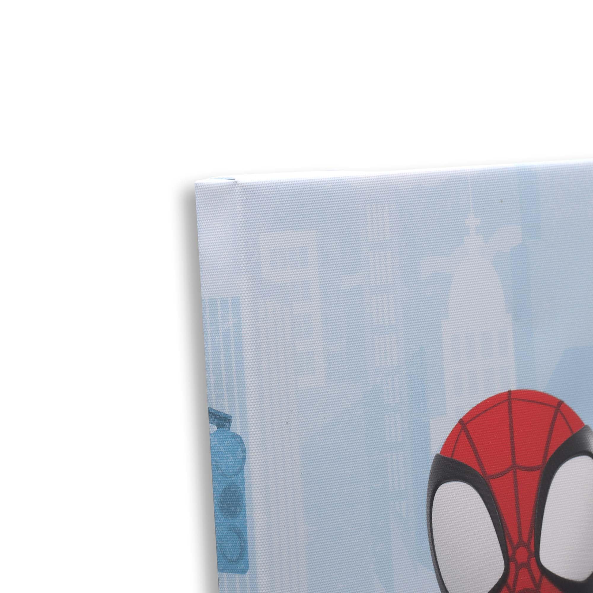 Marvel Spidey and His Amazing Friends Rooftop City Scene Gallery Wrapped Canvas Wall Art - Superhero Home Decor for Kids' Room, Playroom & Nursery