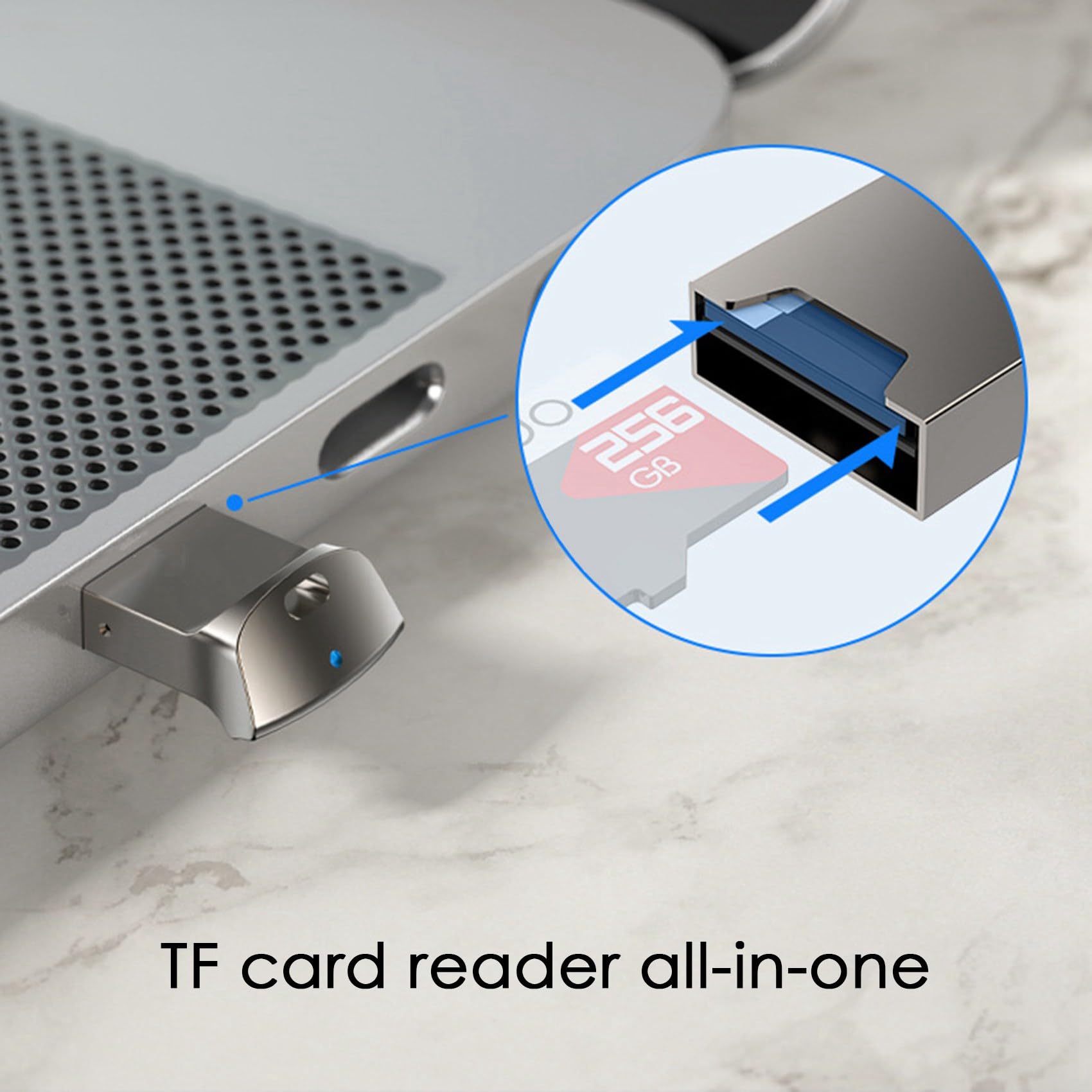 Ntcpefy 6-in-1 Mini TF Card Reader - USB 3.0 Memory Card Adapter with LED Indicator for Computer, Laptop, Car Audio - Compatible with Micro SD, SDHC, SDXC Cards (Great for Data Transfer, Photo Backup & Music Playback)