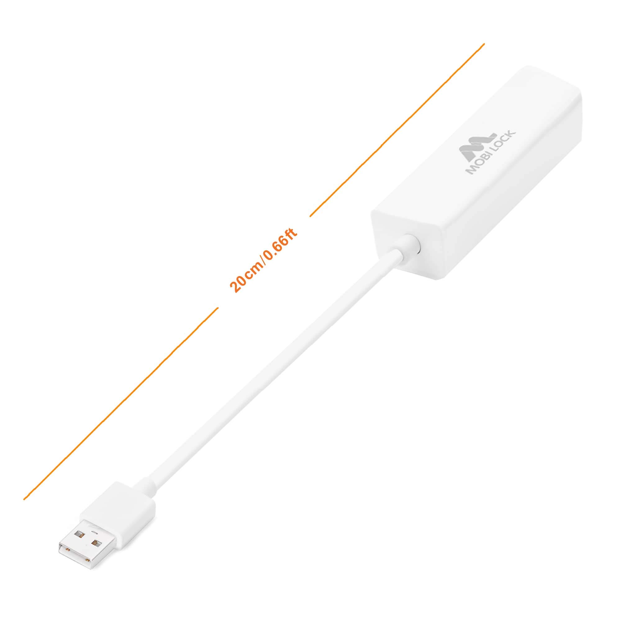 High-Speed USB to Ethernet Adapter - 10/100 Mbps LAN Network Converter for Laptops, PCs, MacBooks (Windows 7/8/10/11, macOS, Linux) - Reliable Wired Internet Connection for Gaming, Streaming & Remote Work - by Mobi Lock