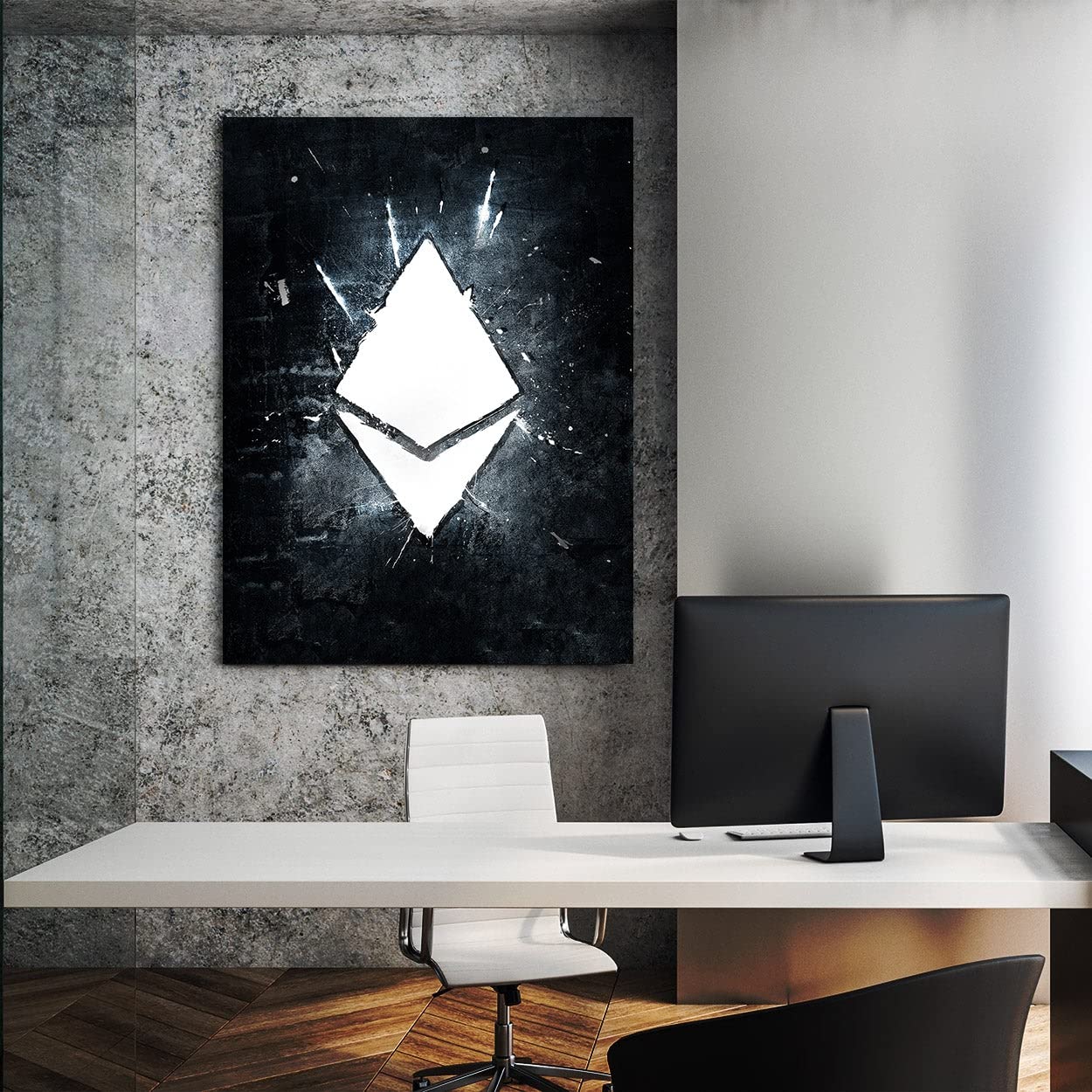 Crypto Canvas Wall Art - Bitcoin & Blockchain Themed Modern Home Decor for Living Room, Office & Gifts