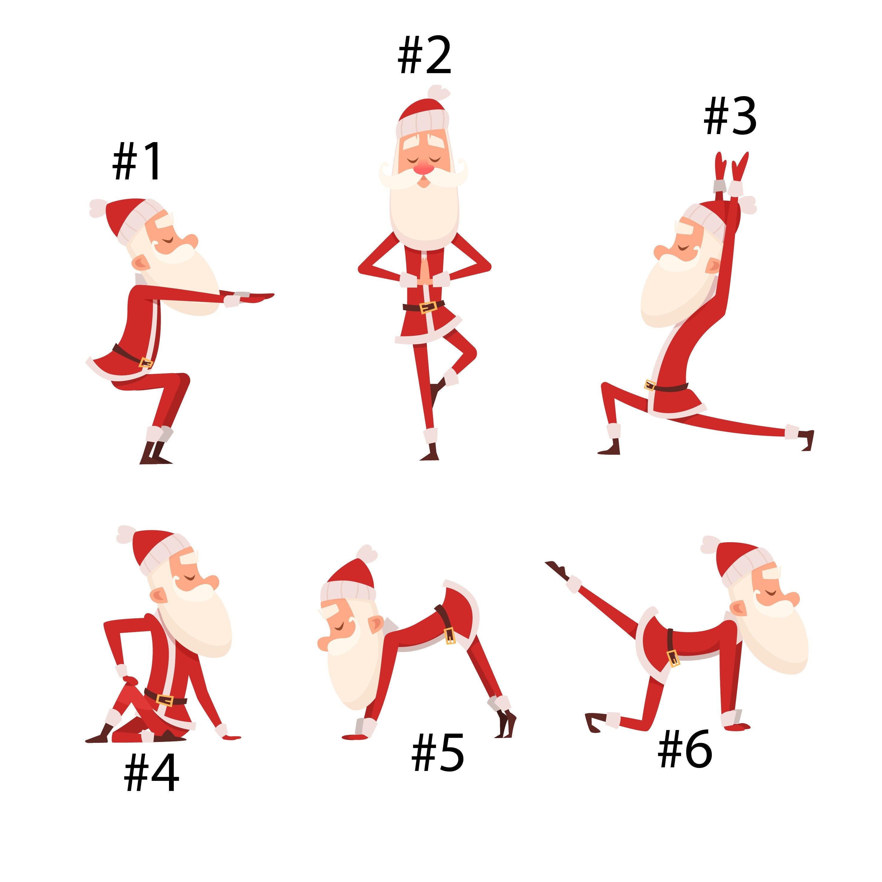 Custom Christmas Santa Family Matching Yoga T-Shirts - Festive Holiday Outfits for Yoga & Family Gatherings
