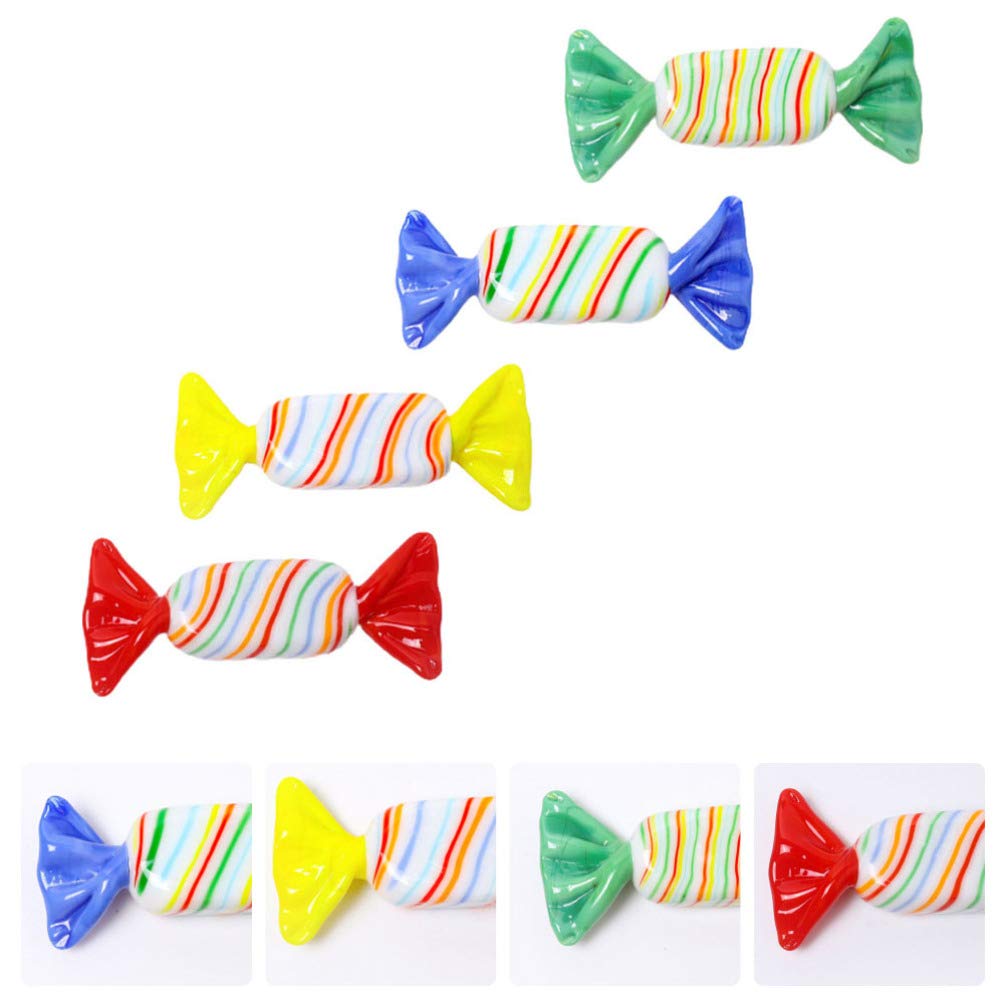 4pcs Glass Candy Ornaments - Unique Home Decor for Parties & Gifts