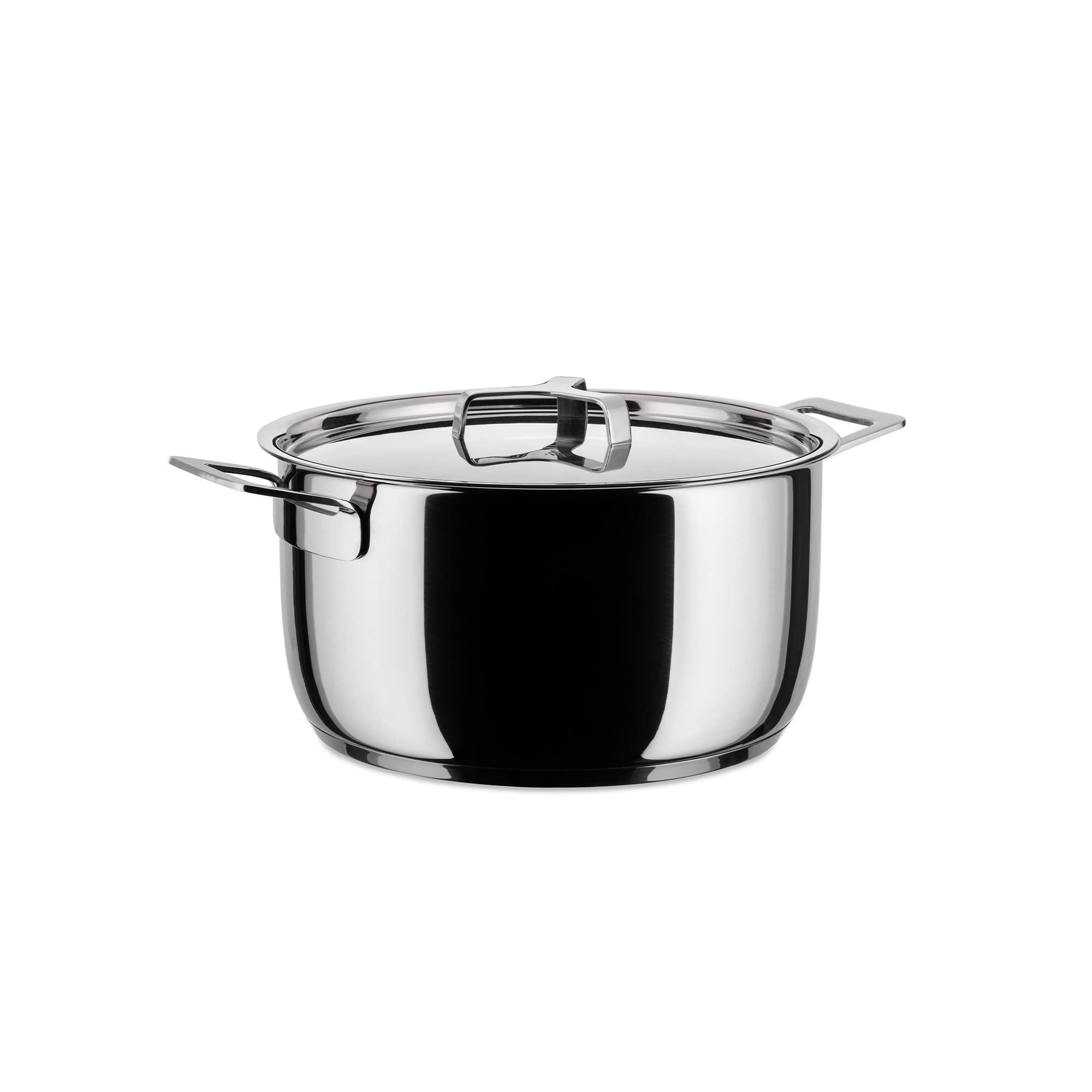 Alessi 5 Qt Stainless Steel Mirror Polished Casserole with Two Handles - 18/10 Grade Cookware for Professional Chefs & Home Cooking - Perfect for Baking, Roasting & Serving Dishes at Dinner Parties