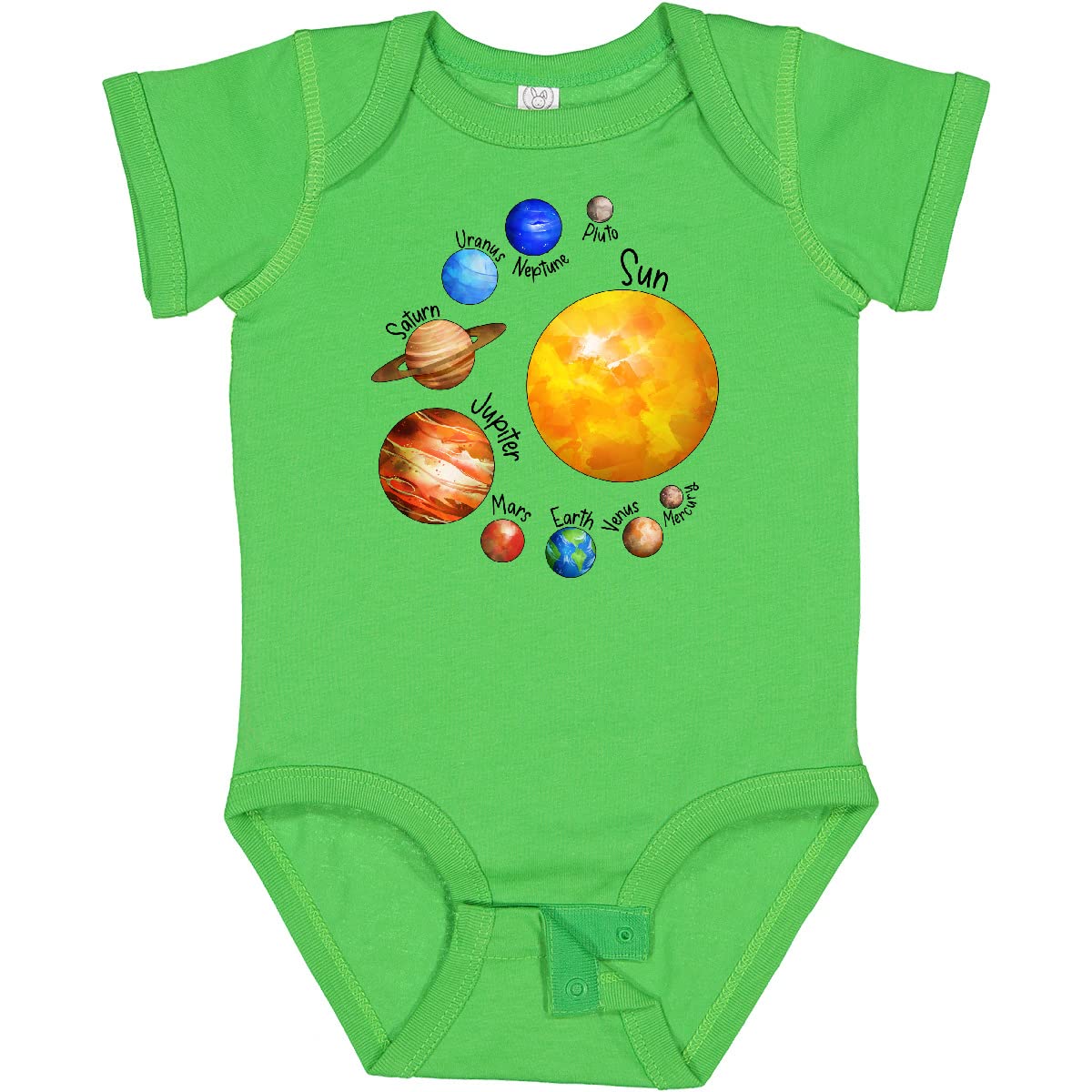 Inktastic Sun and Planets Baby Bodysuit - Cute Solar System Design for Infants - Perfect for Space-Themed Nursery, Astronomy Lovers & Science Gifts