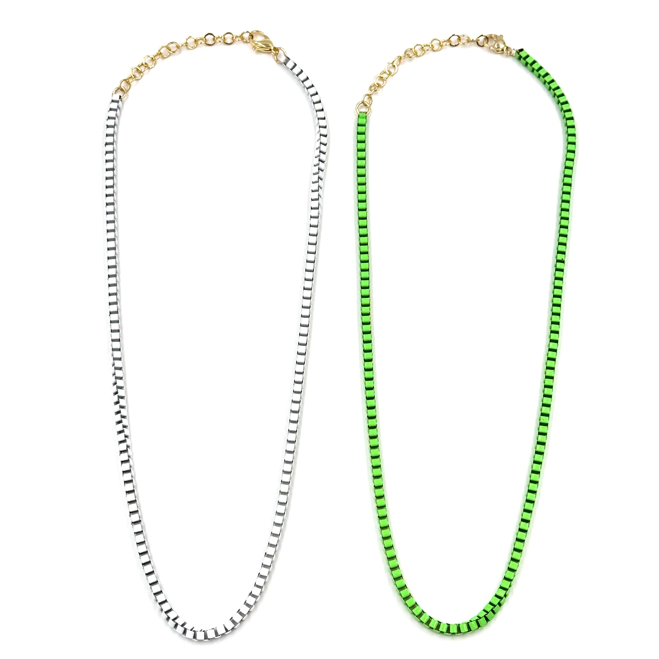 Ashley Gold Stainless Steel Neon Enamel Pendant Necklace for Women - Trendy Layering Jewelry for Parties, Date Night & Everyday Wear