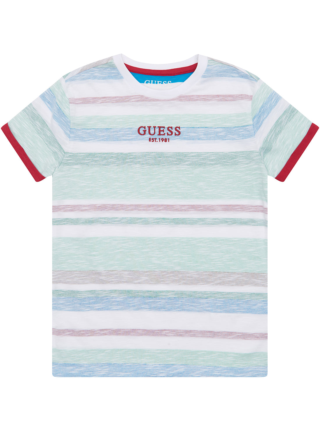Green Striped Short Sleeve T-Shirt for Boys (Size 7-16) - Perfect for School, Play & Everyday Wear