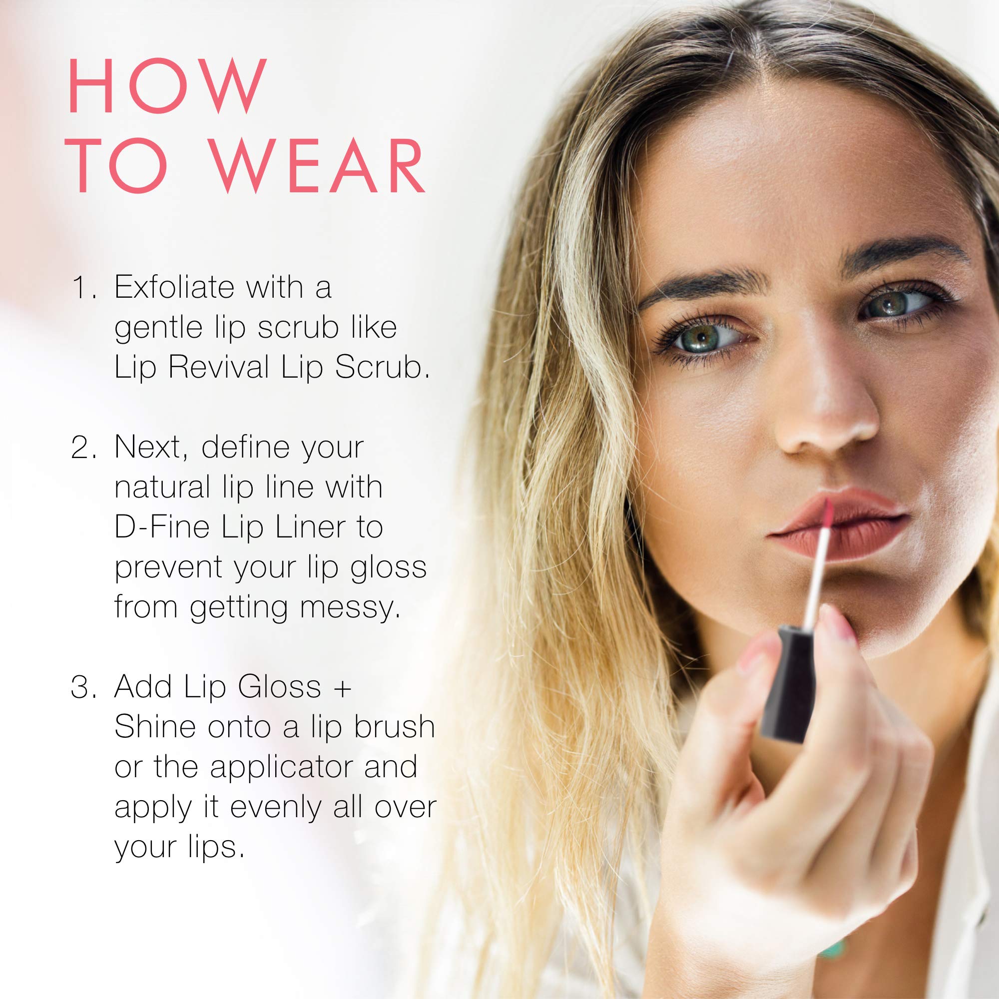 Beauty For Real Lip Gloss + Shine - Light My Fire Opaque Red | Non-Sticky Plumping & Hydrating Lip Gloss with Marine Collagen | Everyday Wear, Mirror in Cap | 0.15 fl oz | Perfect for Date Night, Office & Special Occasions