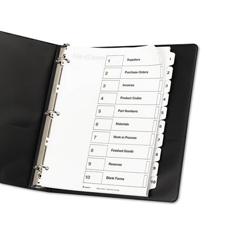 Ready Index Table of Contents Dividers with Multicolor Tabs - 10-Pack Letter Size for Office Organization, School Binders, Filing Systems & Document Management