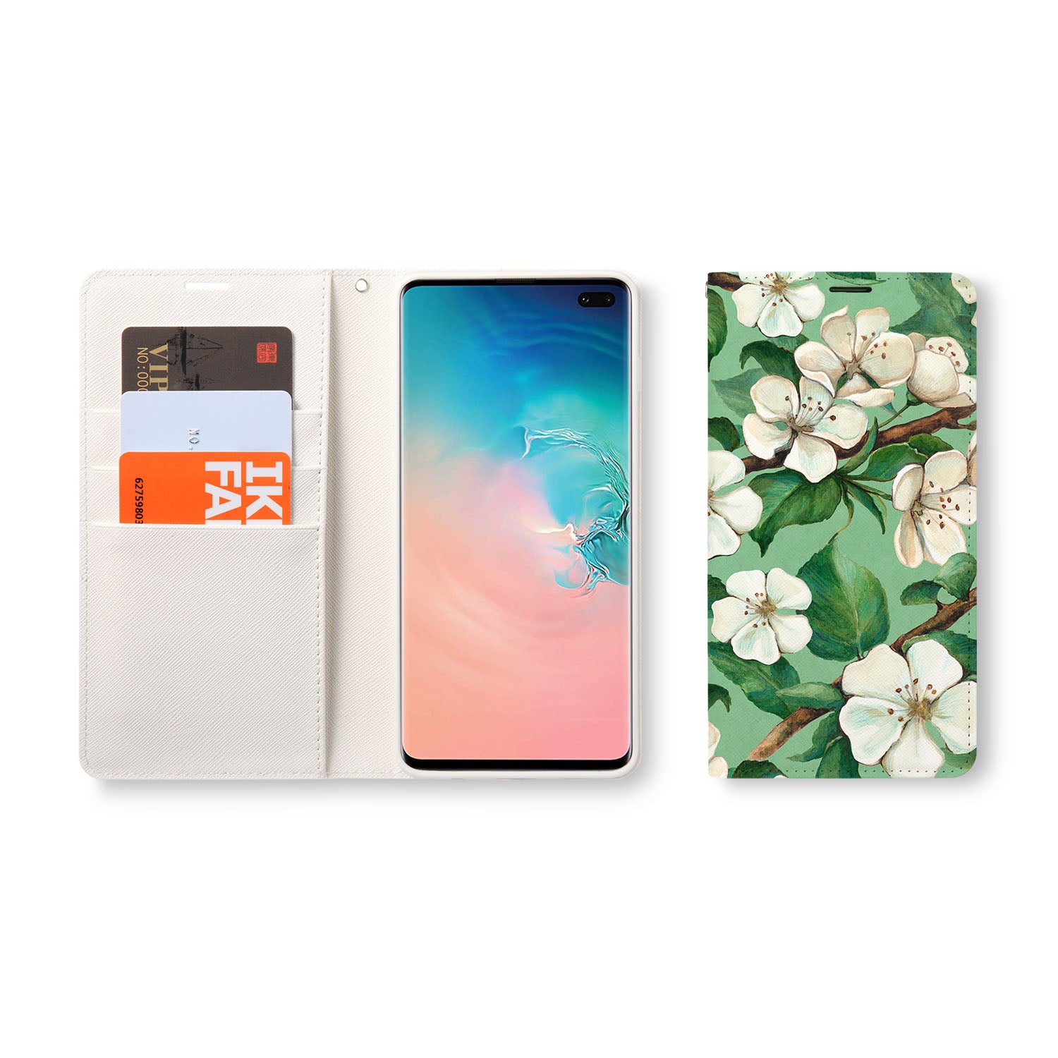 Samsung Wallet Case with Floral Design - Slim & Stylish Phone Holder for Samsung Galaxy - Perfect for Everyday Use, Travel, and Gifting