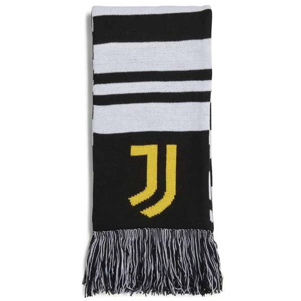 adidas Juventus Scarf 2023-2024 Season - Official Black and White Football Fan Scarf - Perfect for Soccer Matches, Cold Weather & Juventus FC Supporters