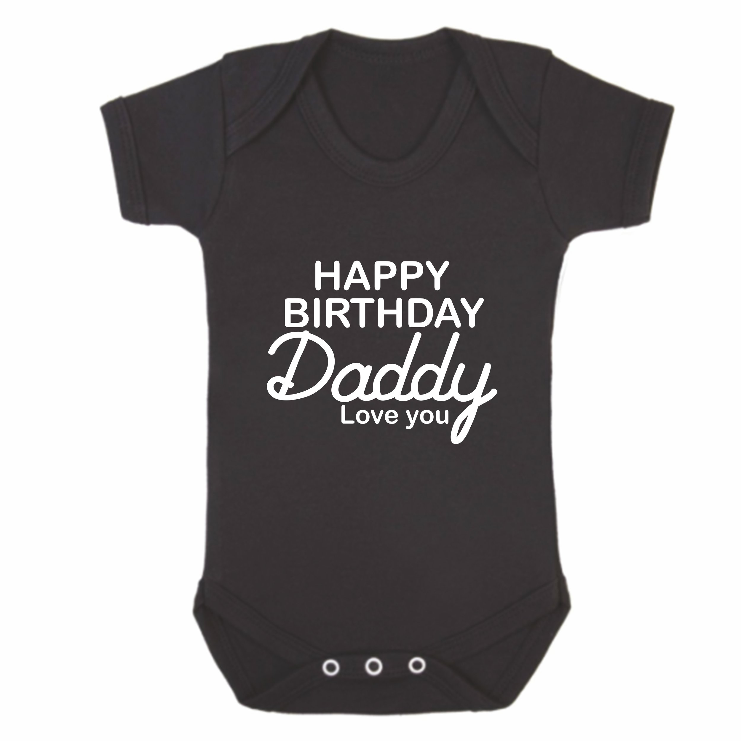 Happy Birthday Daddy Black Short Sleeve Baby Bodysuit - Cute Infant Onesie for Newborn Boys & Girls - Perfect for Birthday Parties, Photo Shoots & Family Celebrations
