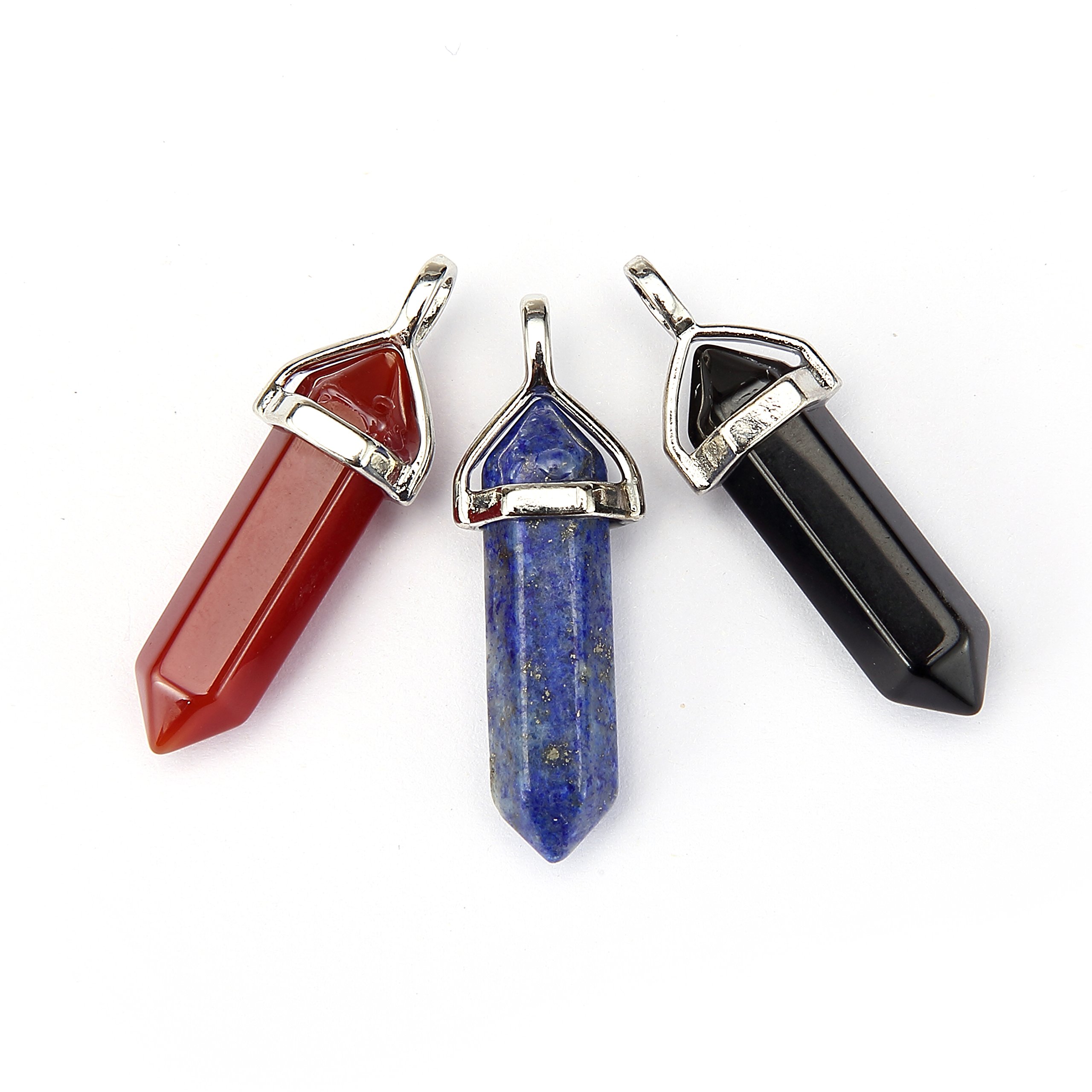 BRCbeads Faceted Healing Chakra Pendant - Assorted Colors & Materials for Necklace Making | Meditation, Yoga & Spiritual Jewelry Crafting