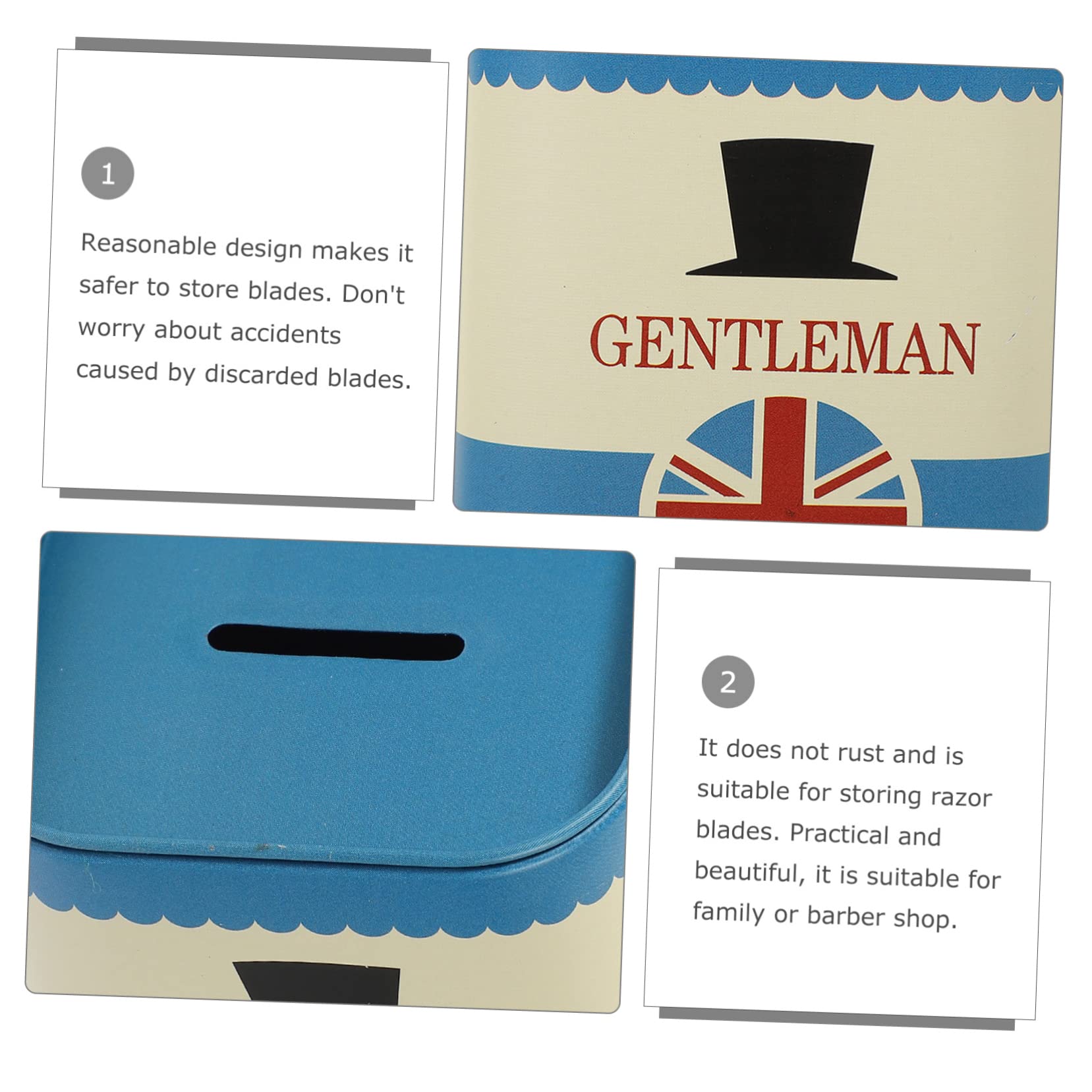 Minkissy Detachable Safety Razor Blade Disposal Case - Blue Square Hairdressing Razor Box for Recycling Used Blades | Perfect for Barbershops, Salons & Home Grooming Safety