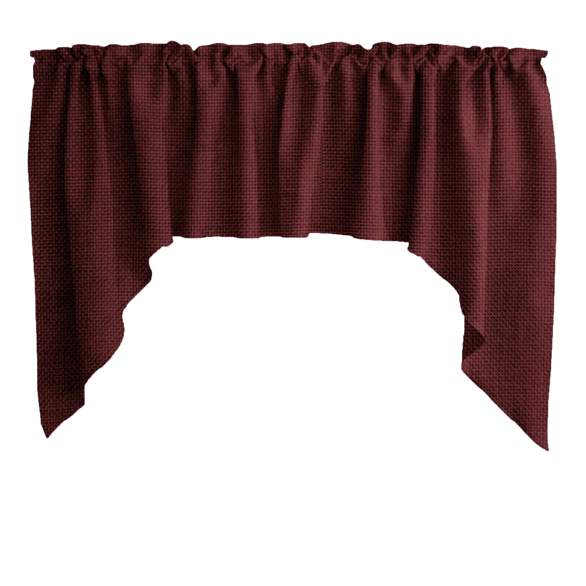 Faux Burlap Window Valance - Elegant Home Décor for Bedroom, Nursery & Kitchen - Burgundy Window Treatment for Cozy Interior Design
