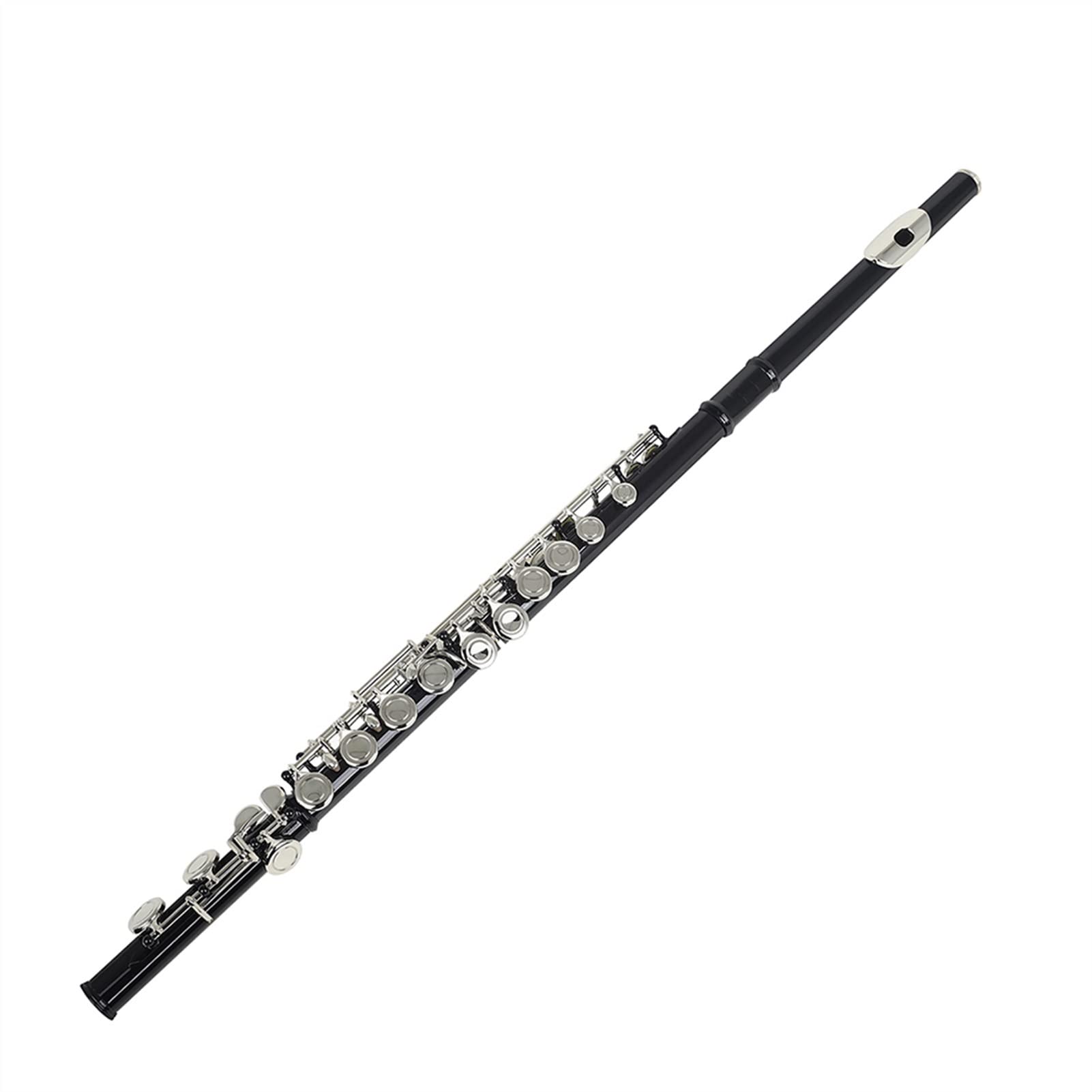 **Silver Key Cupronickel 16-Hole C Key Flute for Kids - Closed Hole Wind Instrument with Black Case | Perfect for Beginners, School Bands & Music Practice**