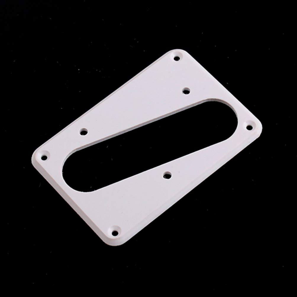 ARTIBETTER Flat Metal Humbucker Pickup Cover & Mounting Ring for Telecaster Electric Guitar - Replacement Bridge Plate Cover for Guitar & Bass (White) - Perfect for DIY Guitar Upgrades & Professional Repairs