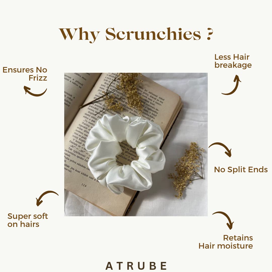 Oversized XL Satin Silk Scrunchie Hair Ties for Women & Girls - 3-Pack Combo | Soft & Stylish Hair Accessories for Ponytails, Buns & Braids | Perfect Gift for Sister, Friend, Mom (Birthday, Christmas, Mother's Day)