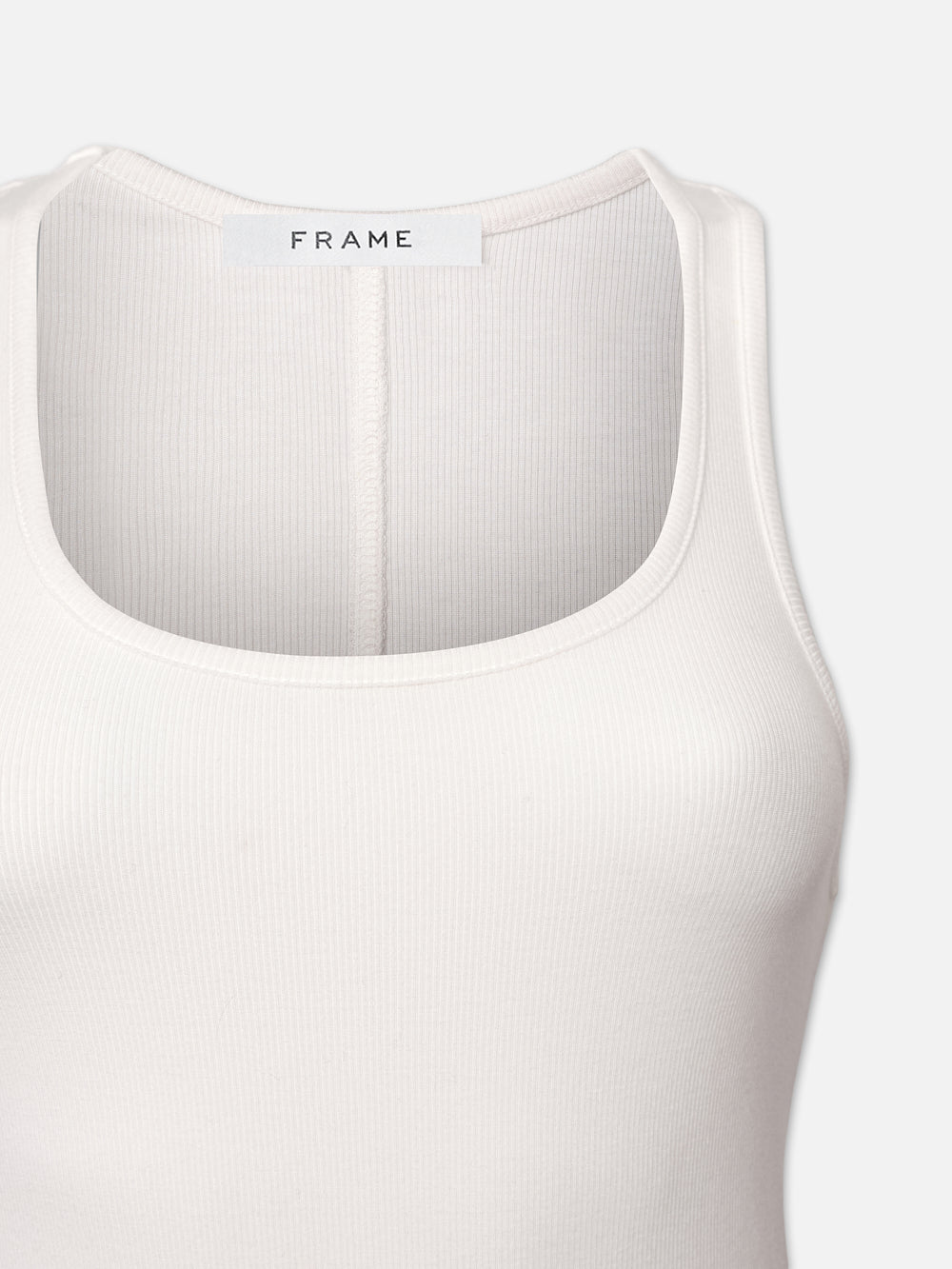Women's Ribbed Scoop Neck Tank Top - Soft Stretch White Basic Tee for Casual Wear, Layering & Summer Outfits
