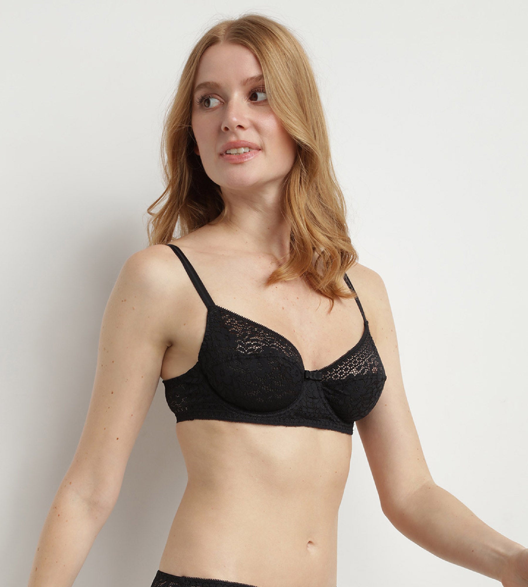 Recycled Floral Lace Underwire Bra - Black | Comfortable & Supportive for Everyday Wear & Special Occasions
