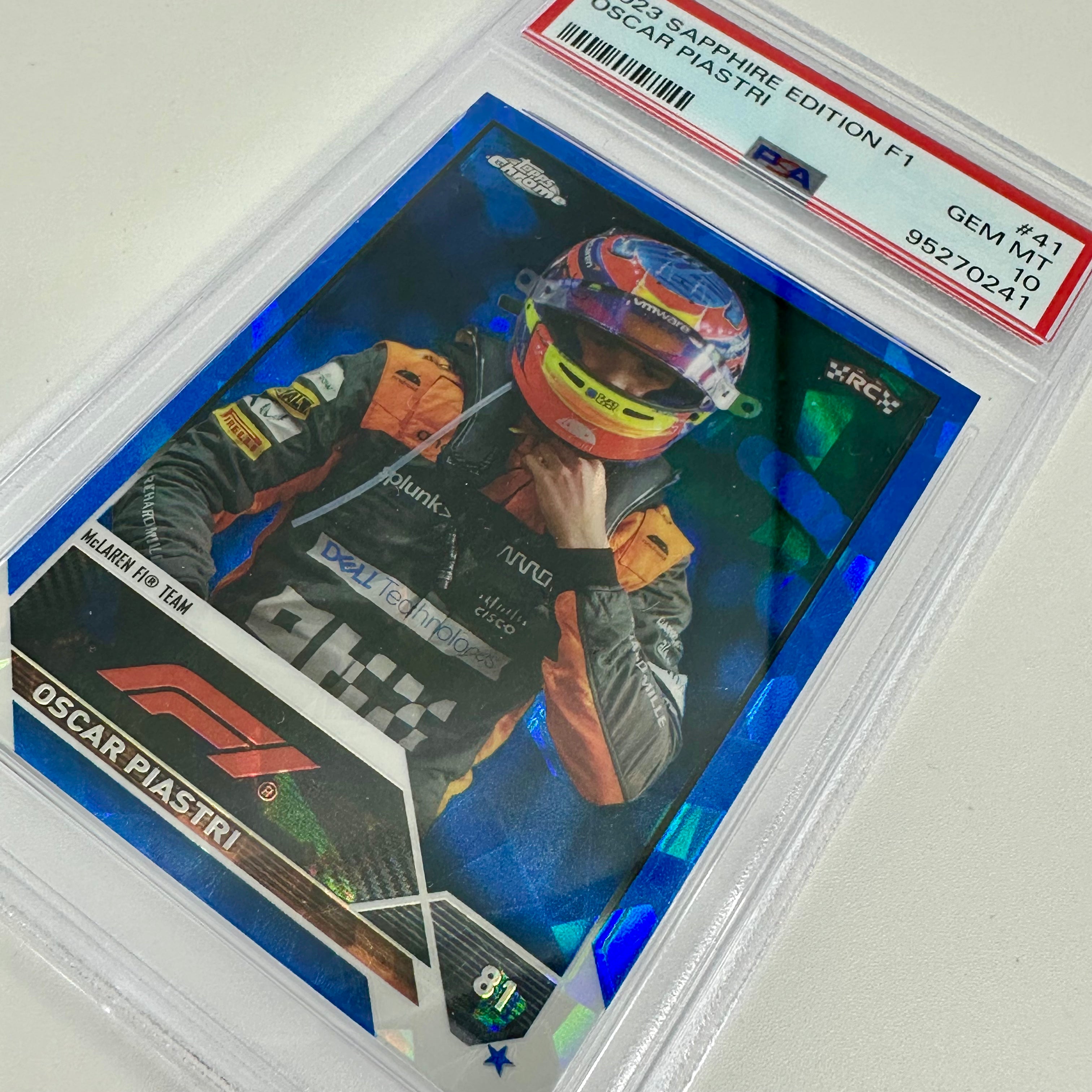 2023 Topps Chrome F1 Oscar Piastri #41 Sapphire Edition PSA 10 Rookie Card - Perfect for F1 Collectors, Sports Memorabilia Enthusiasts & Investment Collectibles