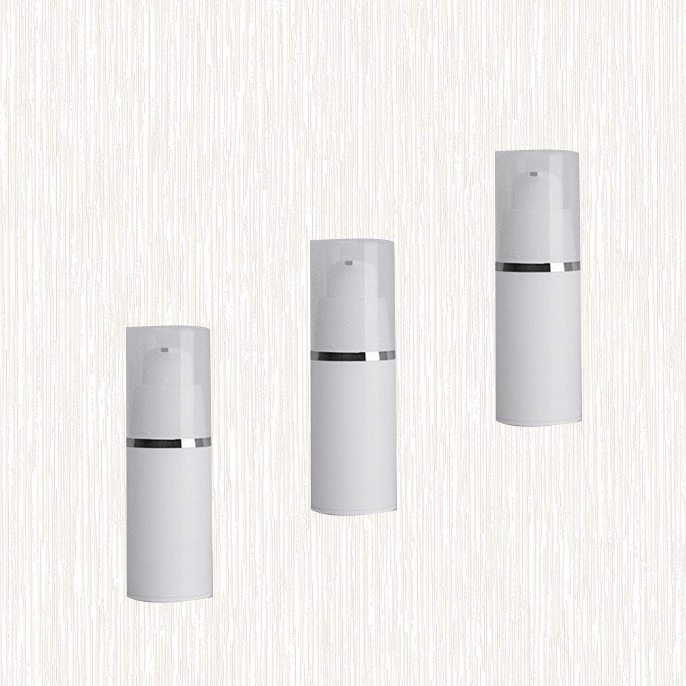 3pcs Vacuum Pump Bottle for Lotion - White Dispenser for Skincare & Travel