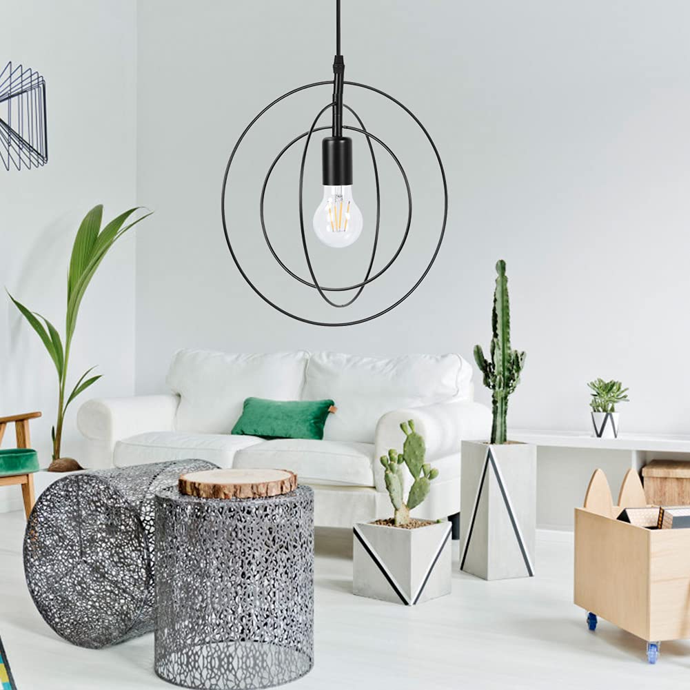 Valentine's Day Carnival E27 LED Pendant Light - Round Iron Hanging Lamp 100-240V High Brightness & Durable for Bedroom Kitchen Coffee Shop Office - Perfect for Romantic Dining & Workspace Lighting