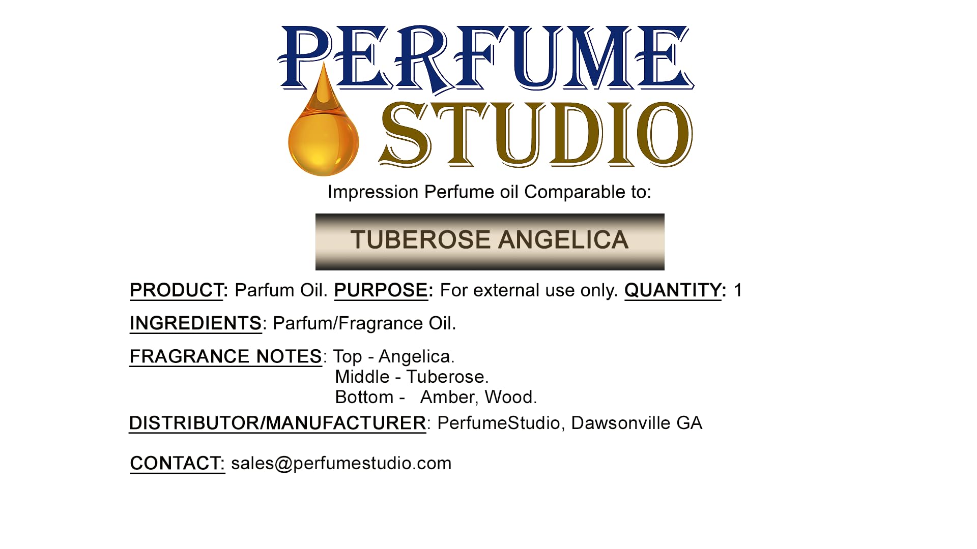 Premium Tuberose Angelica Fragrance Oil - 4oz Pure Parfum Strength for Perfume, Cologne, Candle & Soap Making, Diffusers & Burners - Long Lasting Aromatherapy Oil for Relaxation & Home Scenting