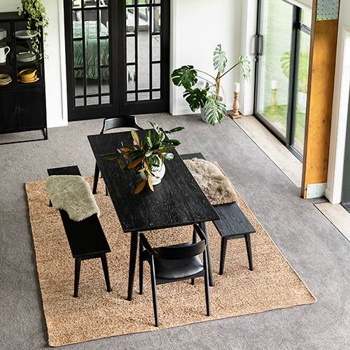 Vicchy 70.8 Inch Black Dining Table - Modern Kitchen & Dining Room Furniture for Family Gatherings & Dinner Parties