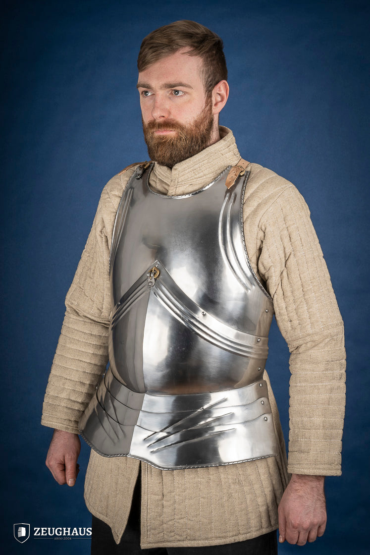 15th Century German Breastplate - 1.2mm Polished Steel Medieval Armor for LARP, Cosplay & Historical Reenactment