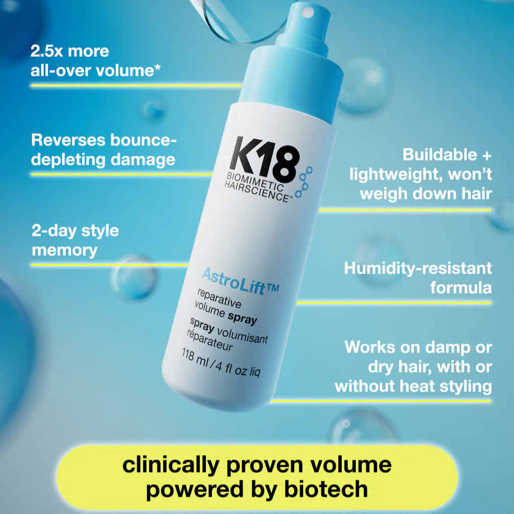 K18 Astrolift Volume Spray for Hair - Volumizing & Thickening Hair Treatment with Natural Ingredients - Perfect for Fine, Flat, or Thin Hair - Salon-Quality Styling at Home