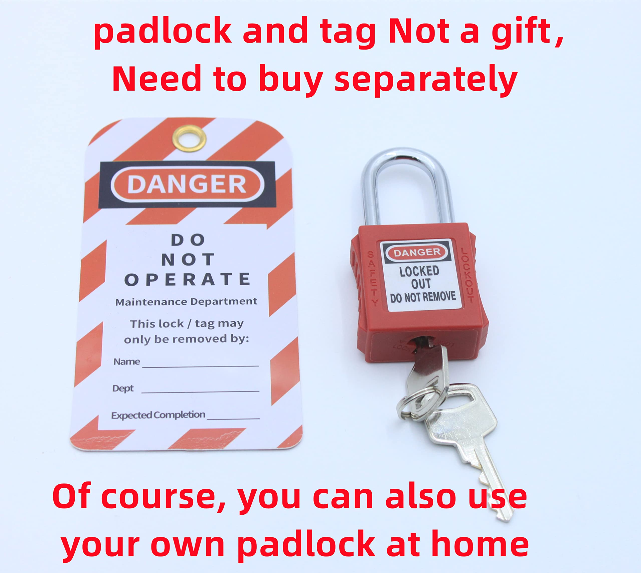 Lockout Tagout (LOTO) Valve Lockout Device - Red Safety Lock for 5-6.5 Inch Valve Handles | OSHA Compliant Key Lock | Industrial Equipment Safety for Water, Gas & Chemical Pipes
