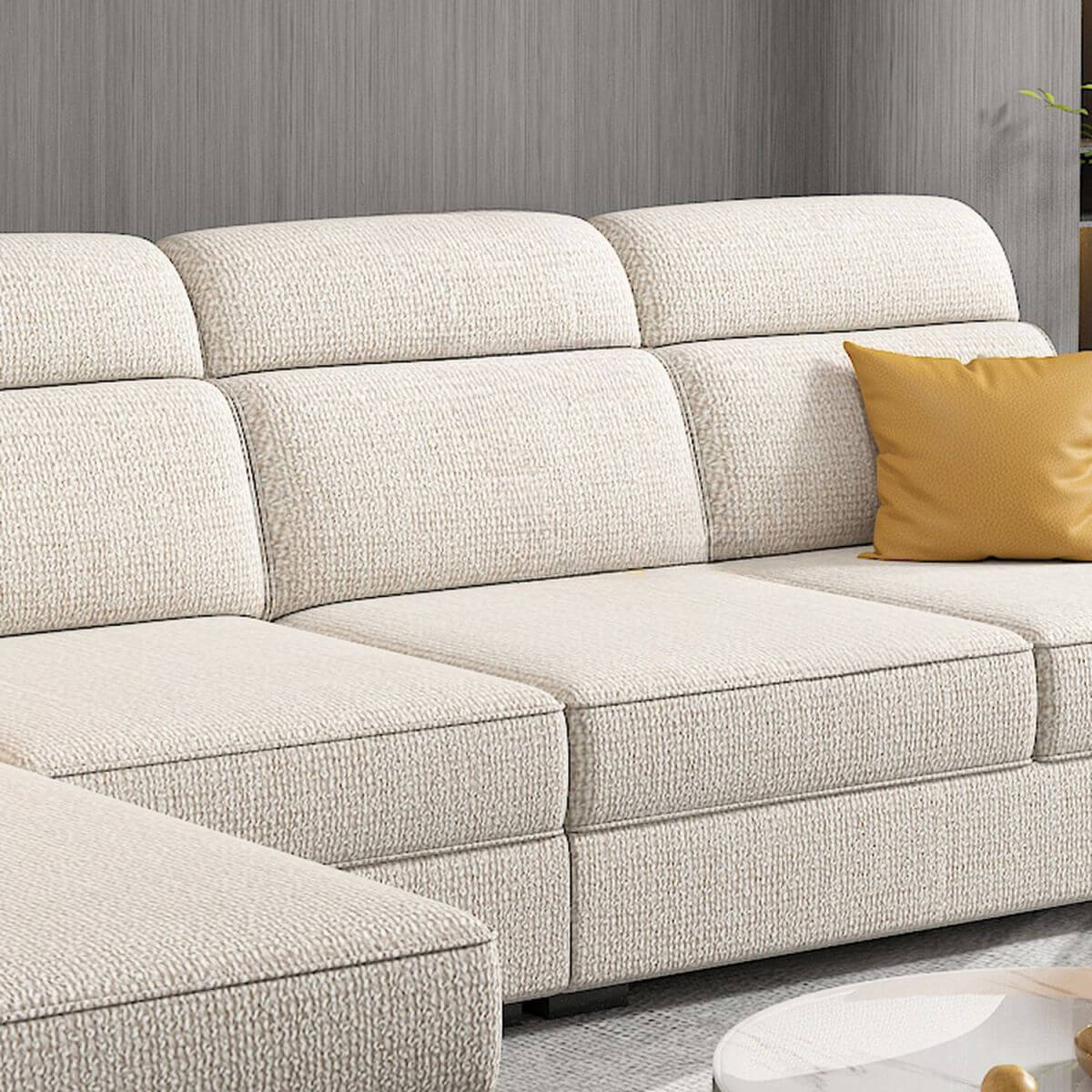 L-Shaped & Straight Sofa Chaise Couch with Concealed Support & Pine Wood Frame - Perfect for Living Room, Lounge, and Home Theater Seating