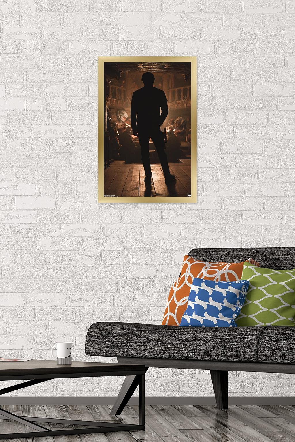 Star Wars Solo Movie Han Solo Gold Framed Wall Poster 22.4x14.7 Inches - Premium Home & Office Decor for Movie Fans & Collectors