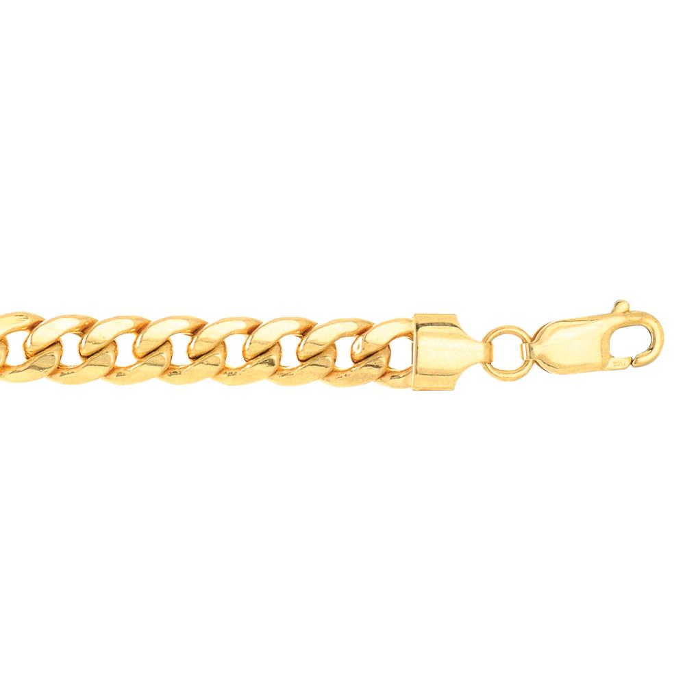 10K Gold 7mm Semi-Solid Miami Cuban Link Chain for Men - Durable Luxury Necklace for Everyday Wear & Special Occasions