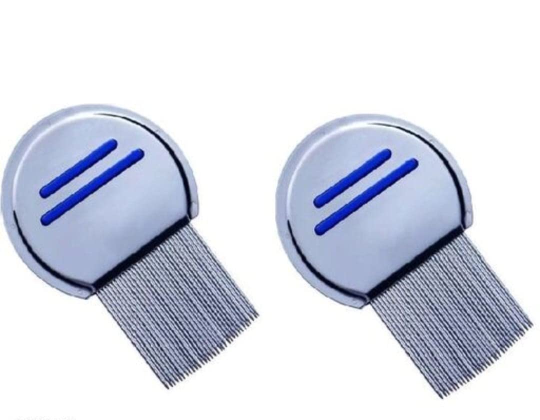 Premium Stainless Steel Lice Comb for Effective Lice & Nit Removal - 2-Piece Set | Safe & Gentle Head Lice Treatment for Kids & Adults | Ideal for Home, School & Travel Use