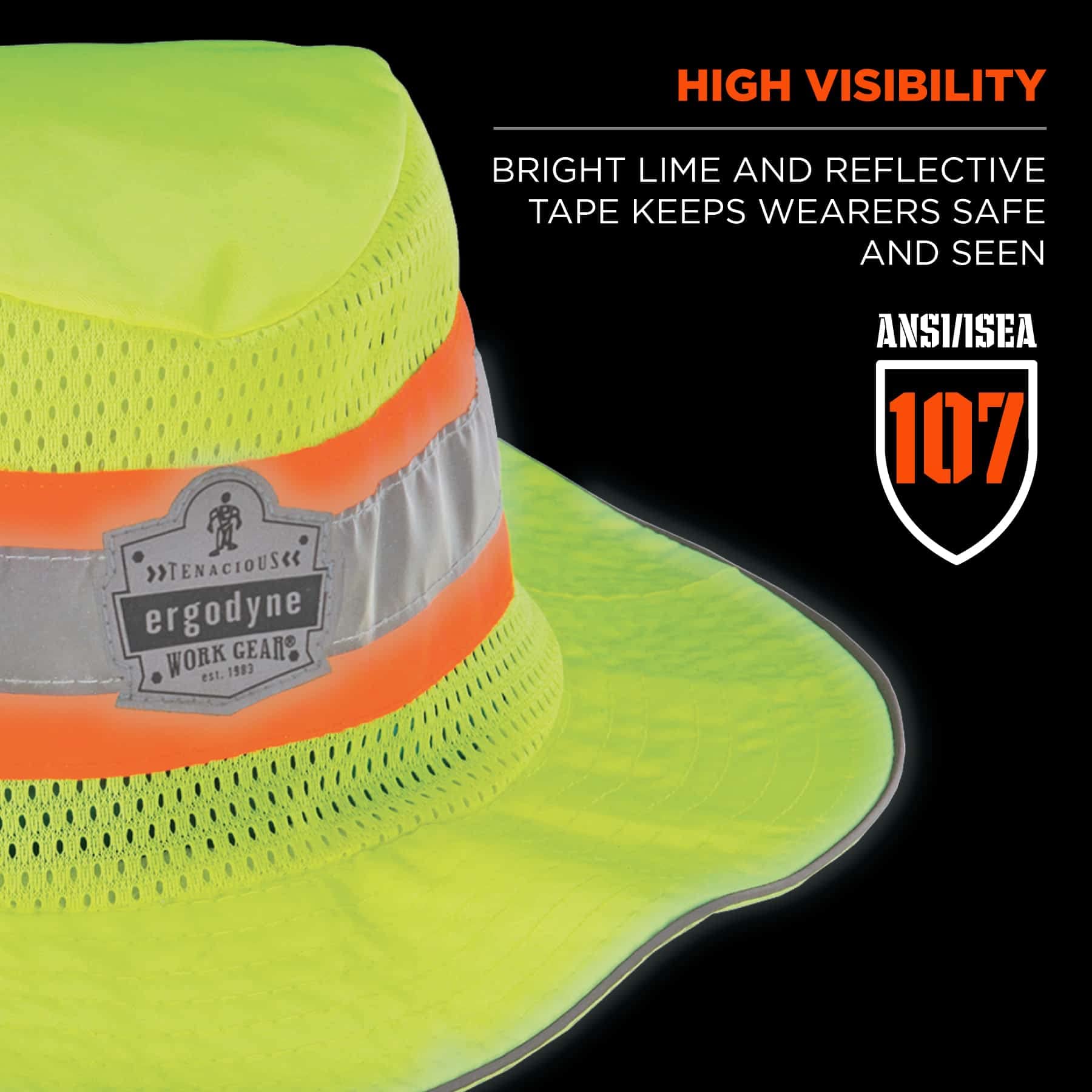 Ergodyne Unisex Adult Baseball Cap - Adjustable Lime Green Hat for Men & Women, Small-Medium Size | Perfect for Outdoor Sports, Running, Hiking & Casual Wear