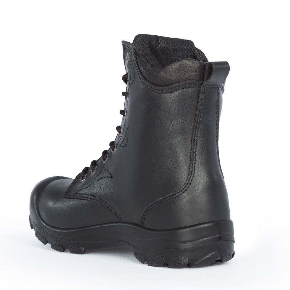 P&F S552 Women's 8 Steel Toe Leather Work Boots - Black Safety Shoes for Construction, Warehouse & Outdoor Work