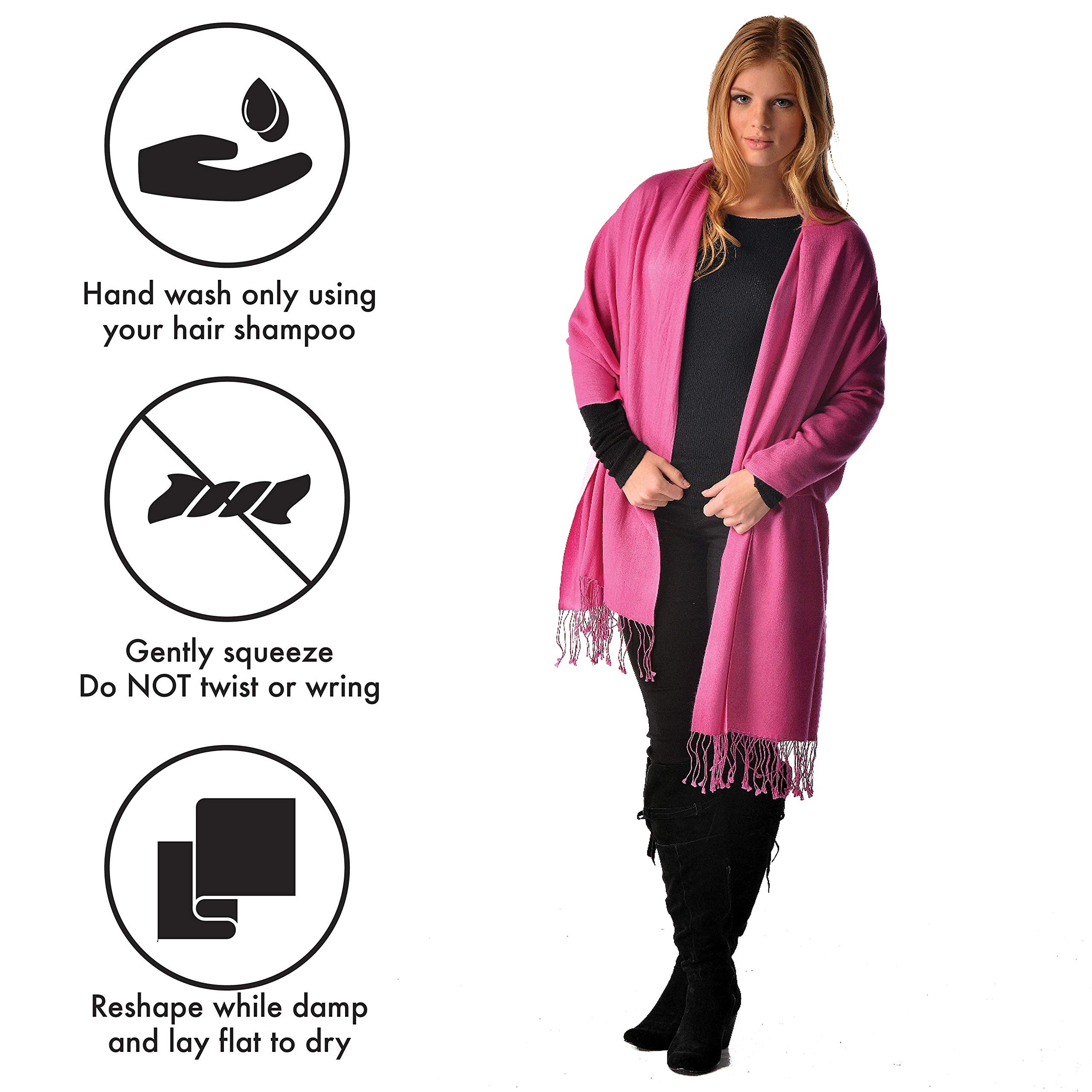 Luxury Pashmina Silk Scarf for Women - Soft & Elegant Shawl Wrap - Perfect for Parties, Weddings & Everyday Fashion