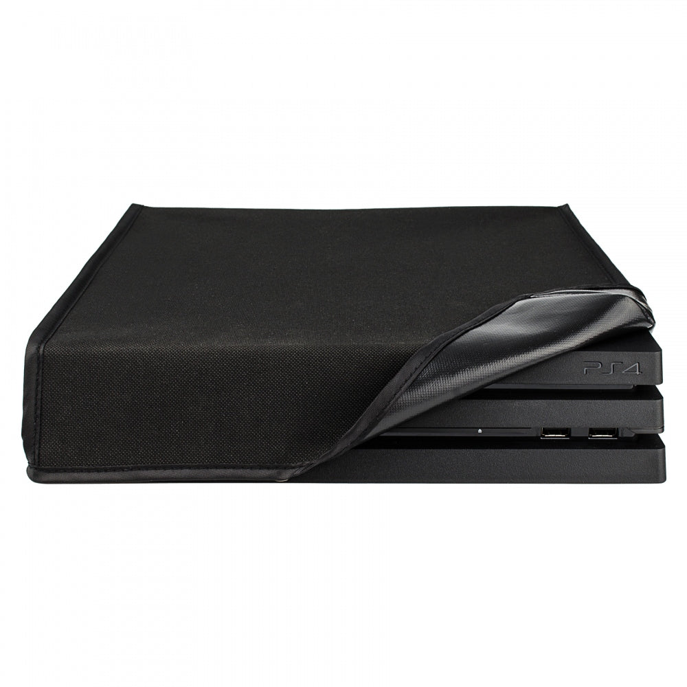 eXtremeRate Black Horizontal Dust Cover for PS4 Pro Console - Protect Your Gaming System from Dust & Debris - Perfect for Home & Office Gaming Setups