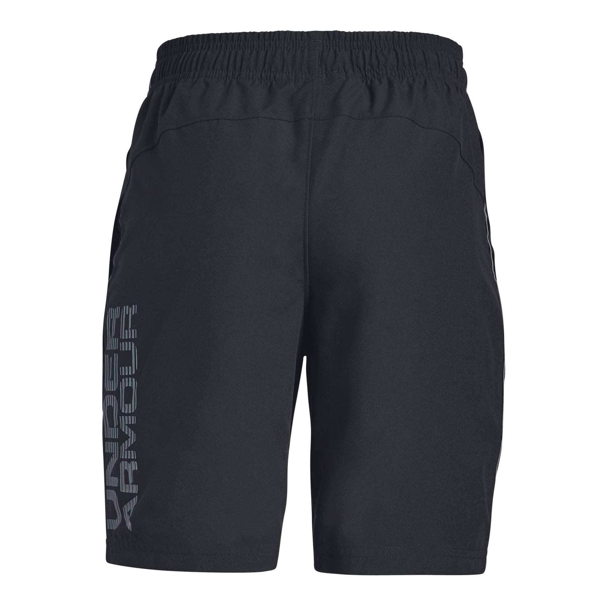 Under Armour Boys' Woven Graphic Athletic Shorts - Youth X-Small Black - Comfortable Workout & Basketball Shorts for Kids